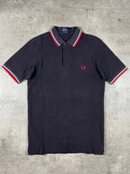 Fred Perry Poloshirt Schwarz/ Weiß/ Rot XS