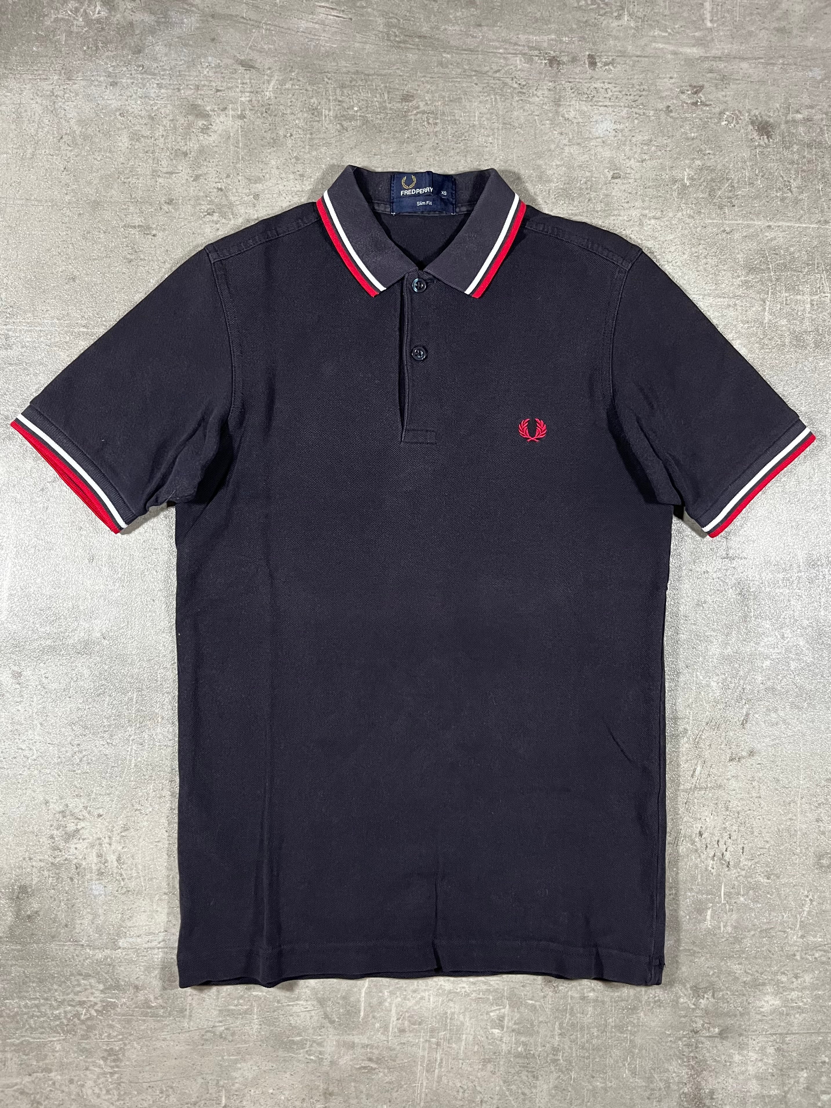 Fred Perry Poloshirt Schwarz/ Weiß/ Rot XS