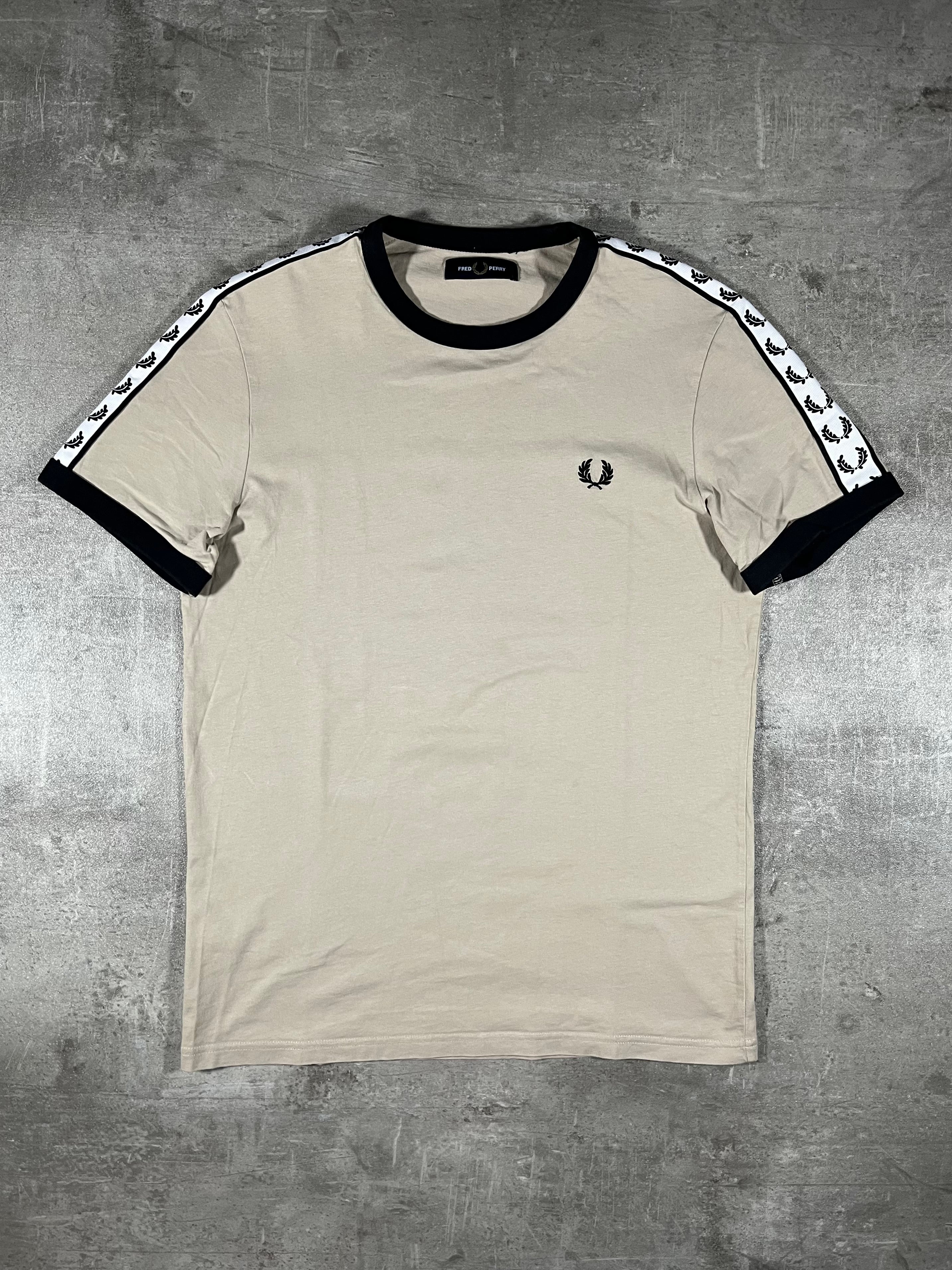 Fred Perry T-shirt Taped Beige S