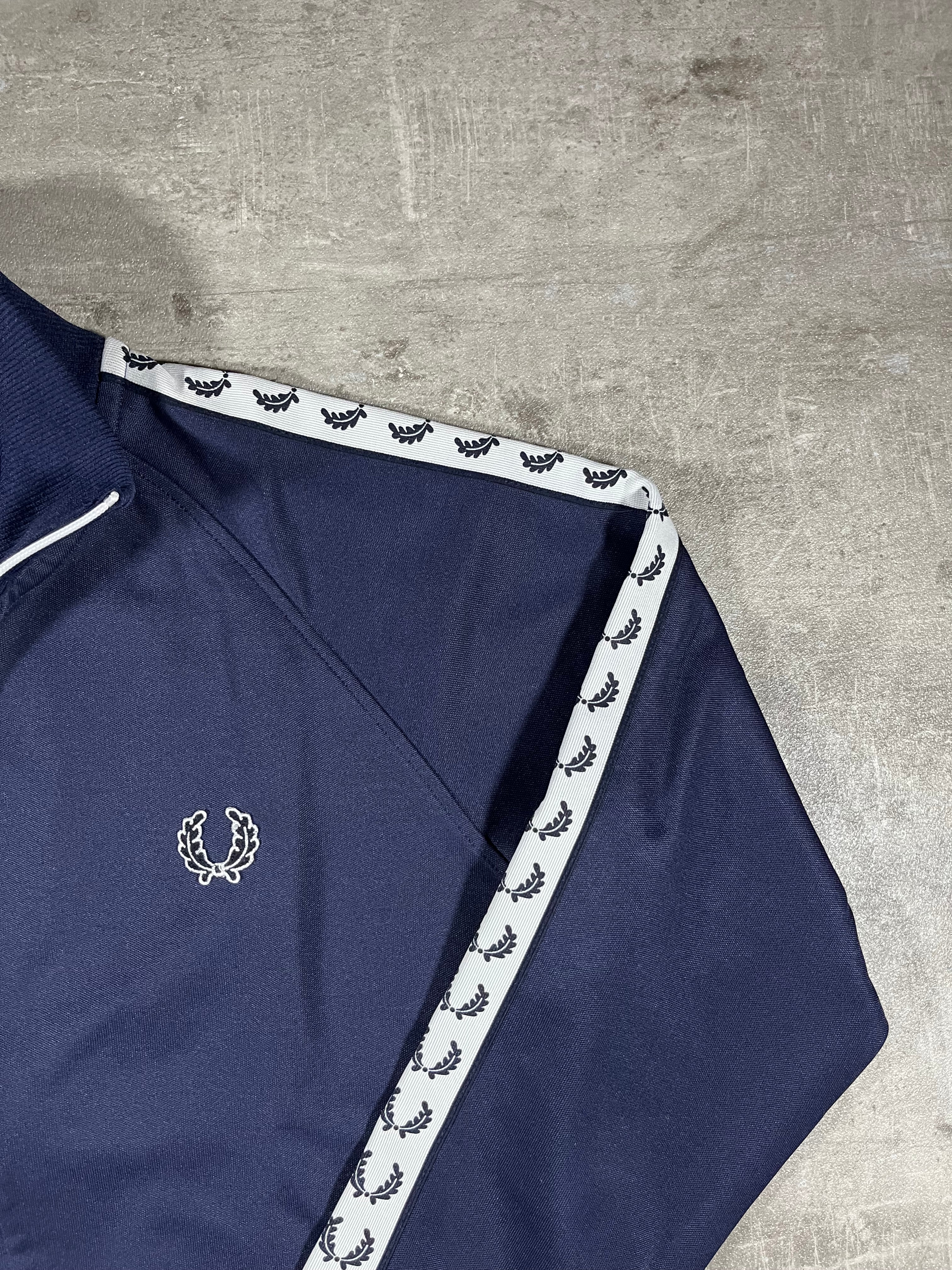 Fred Perry Vintage Trainingsjacke Taped Dunkelblau L