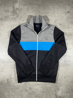 Fred Perry Trainingsjacke Schwarz/ Grau/ Hellblau M