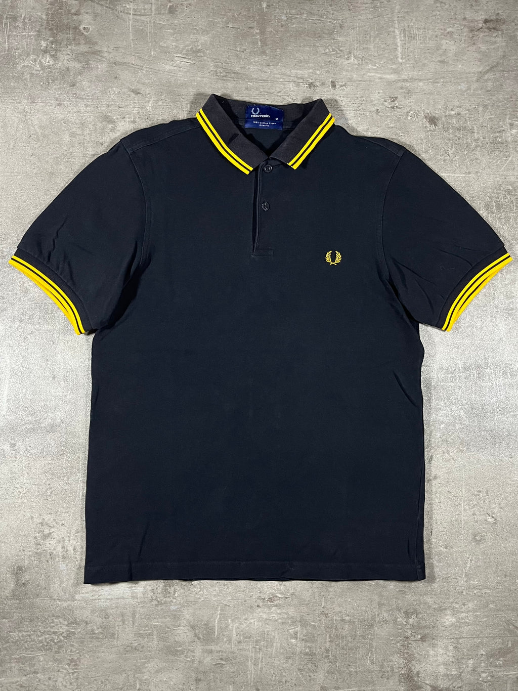 Fred Perry Poloshirt Schwarz/ Gelb M