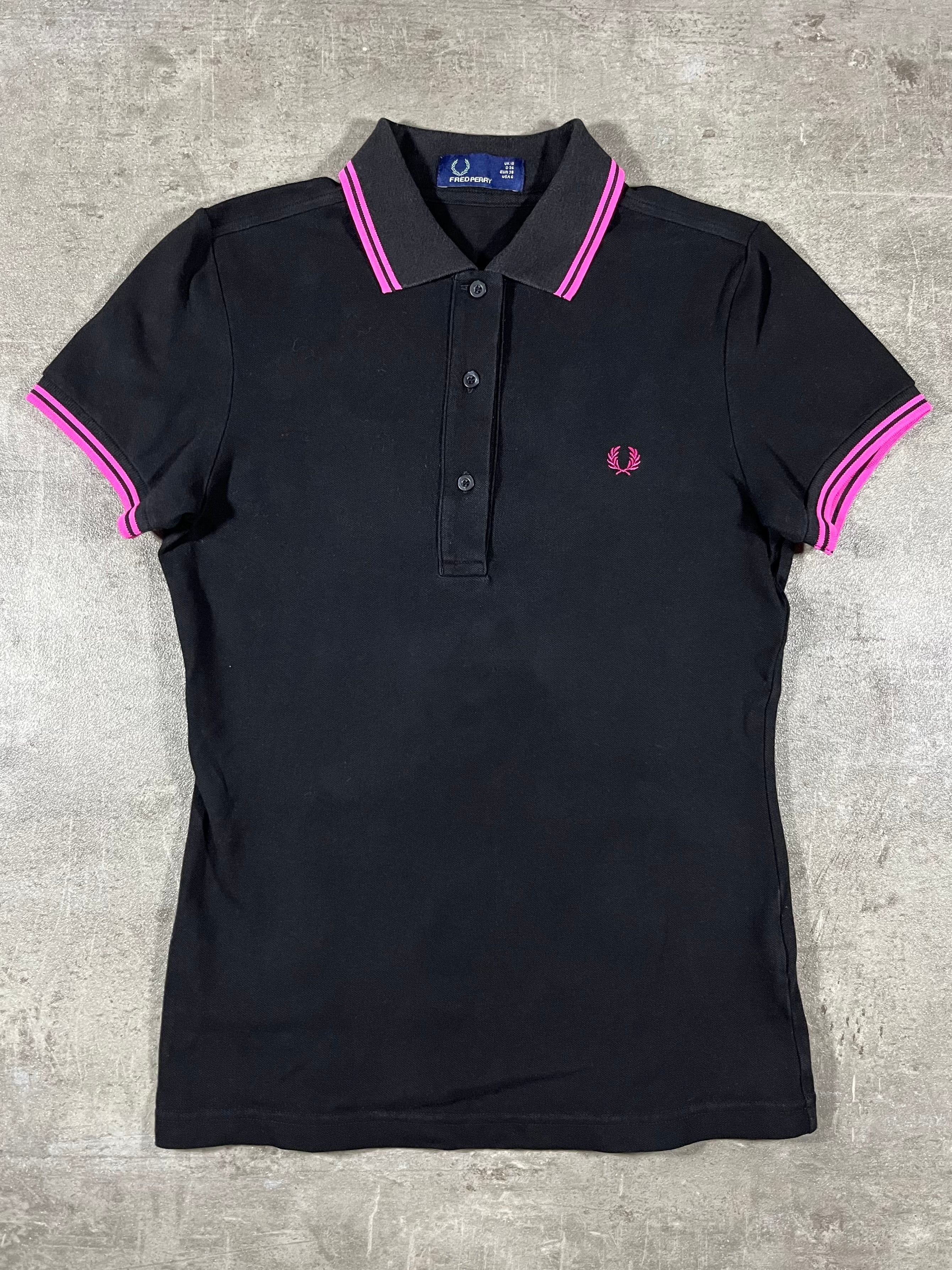 Fred Perry Poloshirt Schwarz/ Pink XS Damen