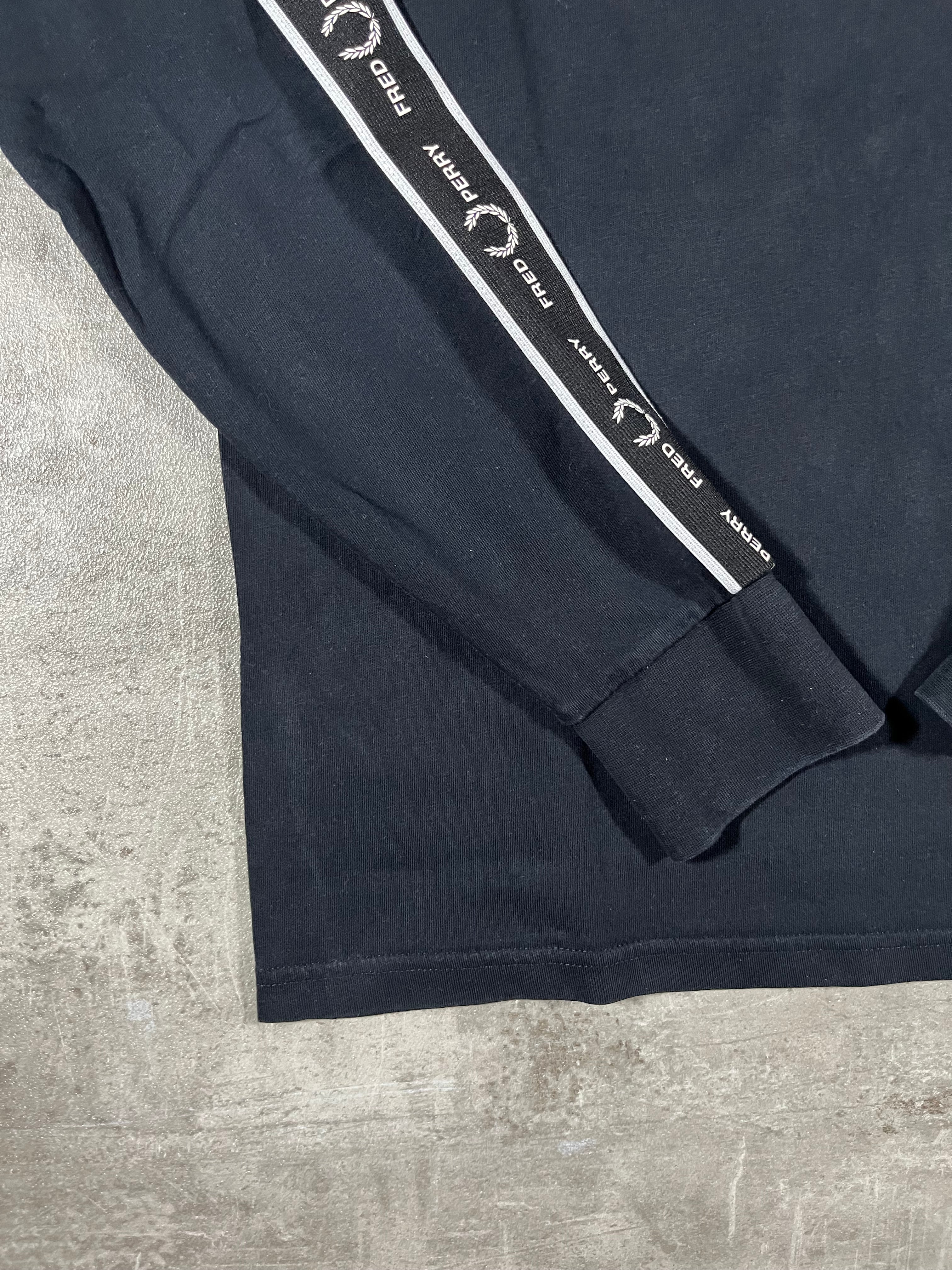 Fred Perry Langarmshirt Taped Schwarz S