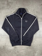 Fred Perry Vintage Trainingsjacke Taped Schwarz/ Weiß XS