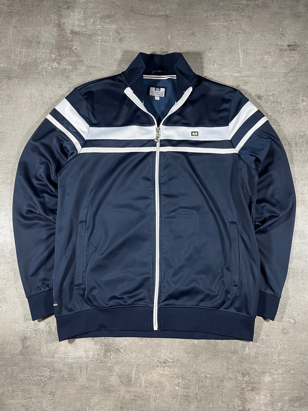 Weekend Offender Vintage Trainingsjacke Blau/ Weiß L