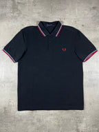 Fred Perry Poloshirt Schwarz/ Hellblau/ Rot M