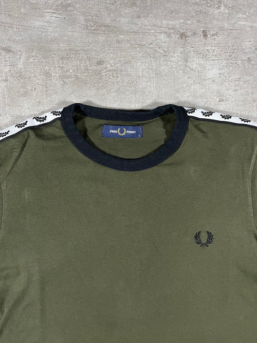 Fred Perry T-shirt Dunkelgrün Taped S