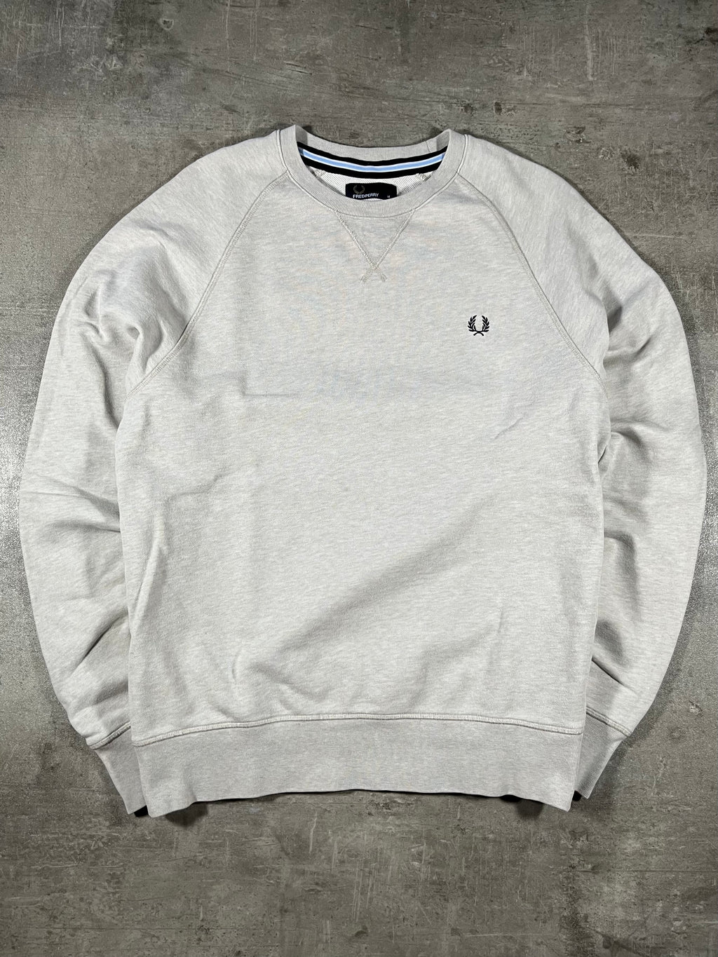 Fred Perry Vintage Sweater Hellgrau M