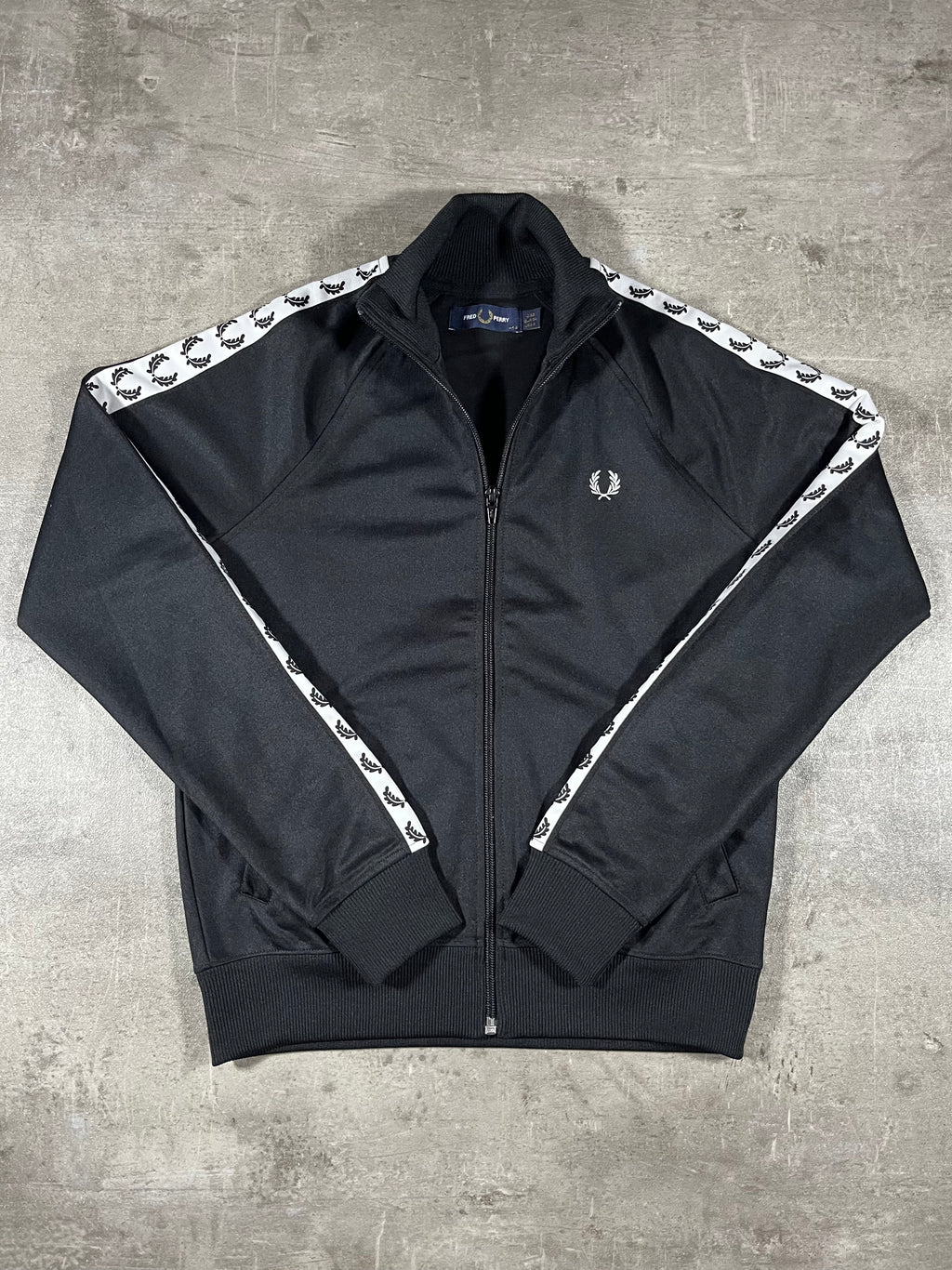 Fred Perry Trainingsjacke Taped Schwarz S Damen