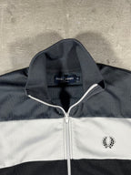 Fred Perry Vintage Trainingsjacke Schwarz/ Grau/ Weiß M