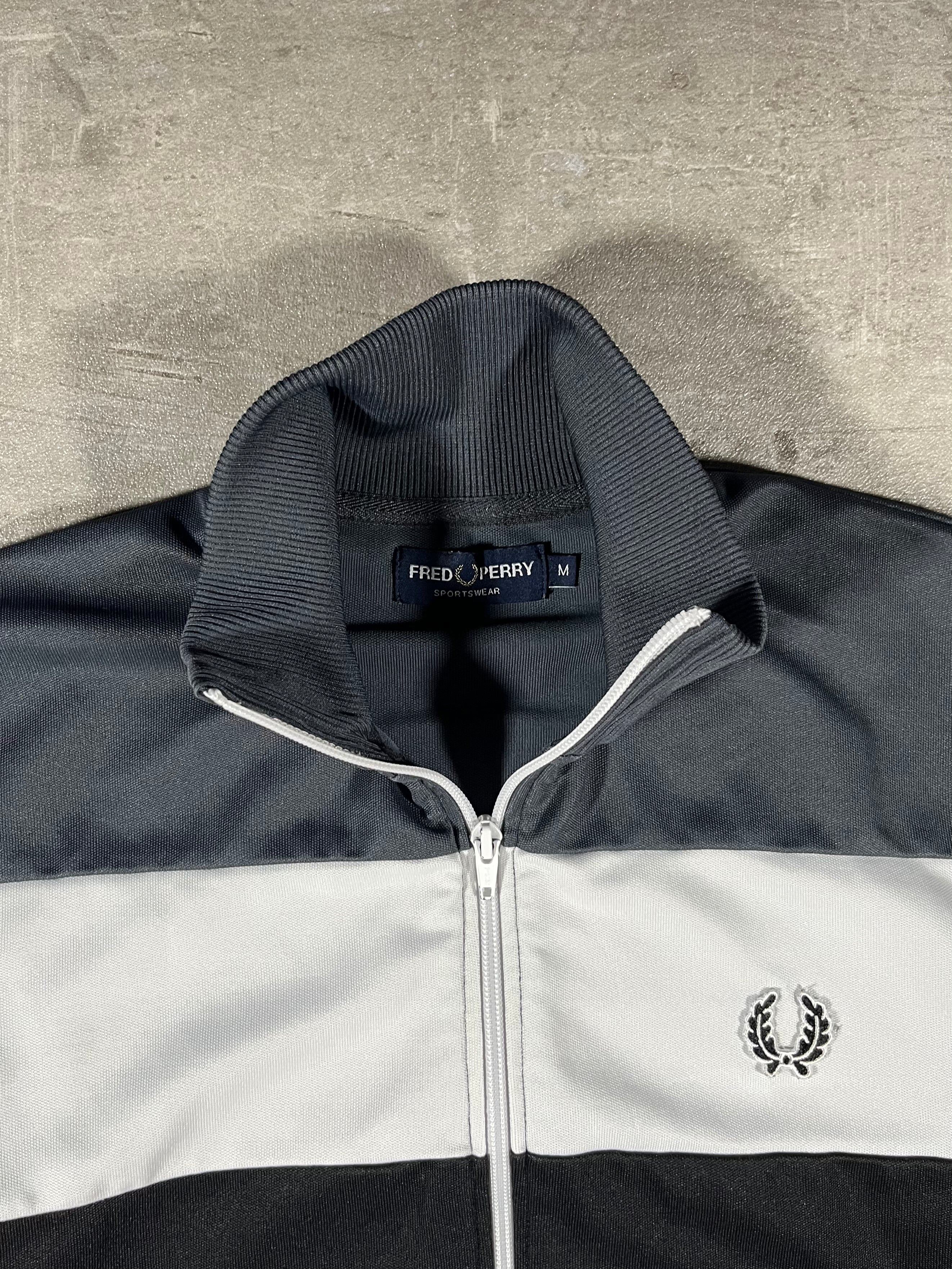 Fred Perry Vintage Trainingsjacke Schwarz/ Grau/ Weiß M