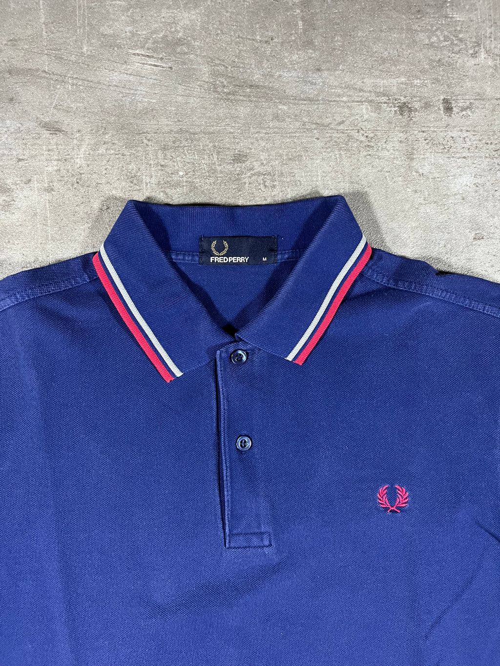 Fred Perry Poloshirt Blau/ Grau/ Rot M