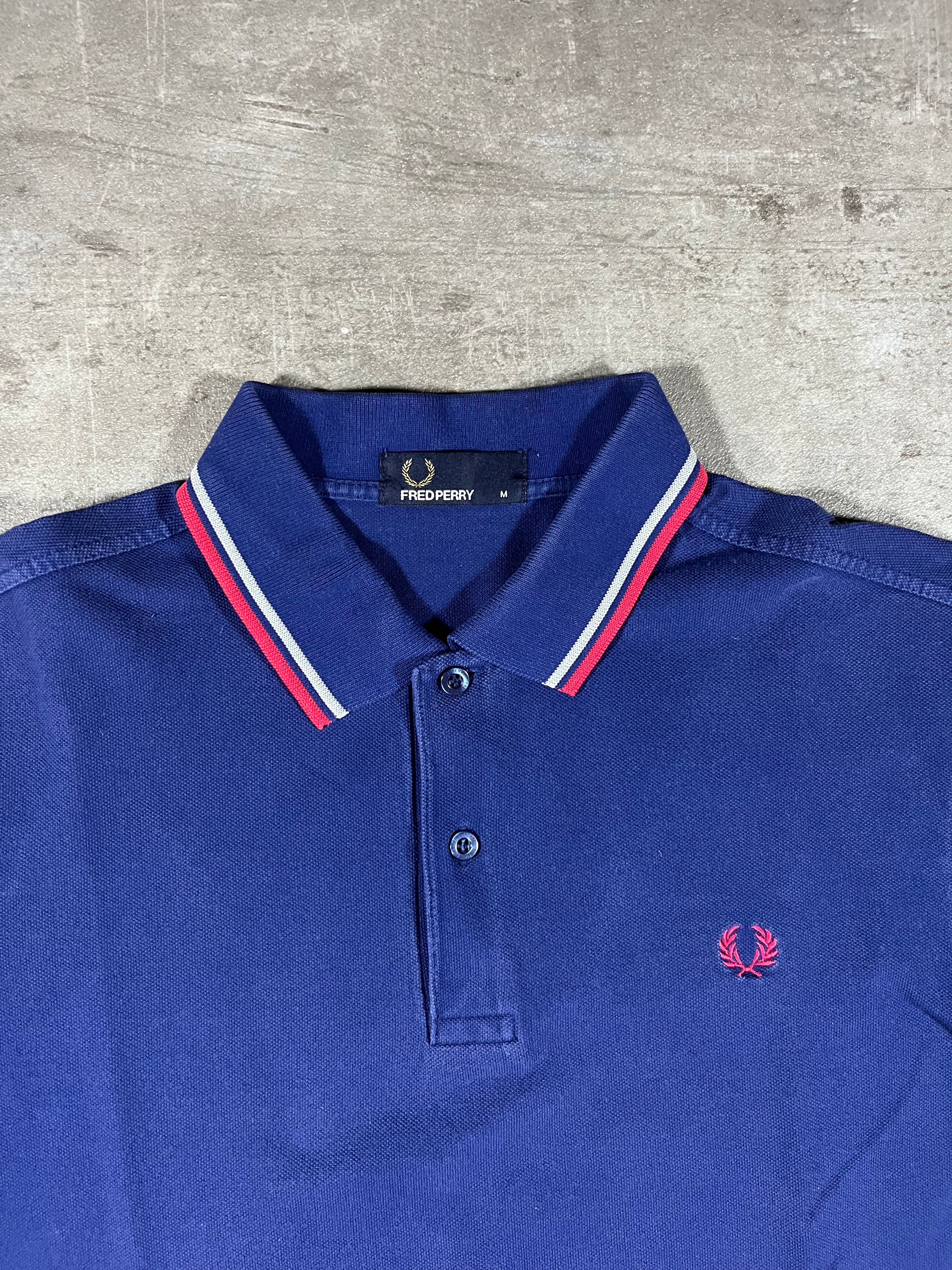 Fred Perry Poloshirt Blau/ Grau/ Rot M