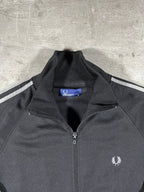 Fred Perry Vintage Trainingsjacke Taped Schwarz/ Grau M