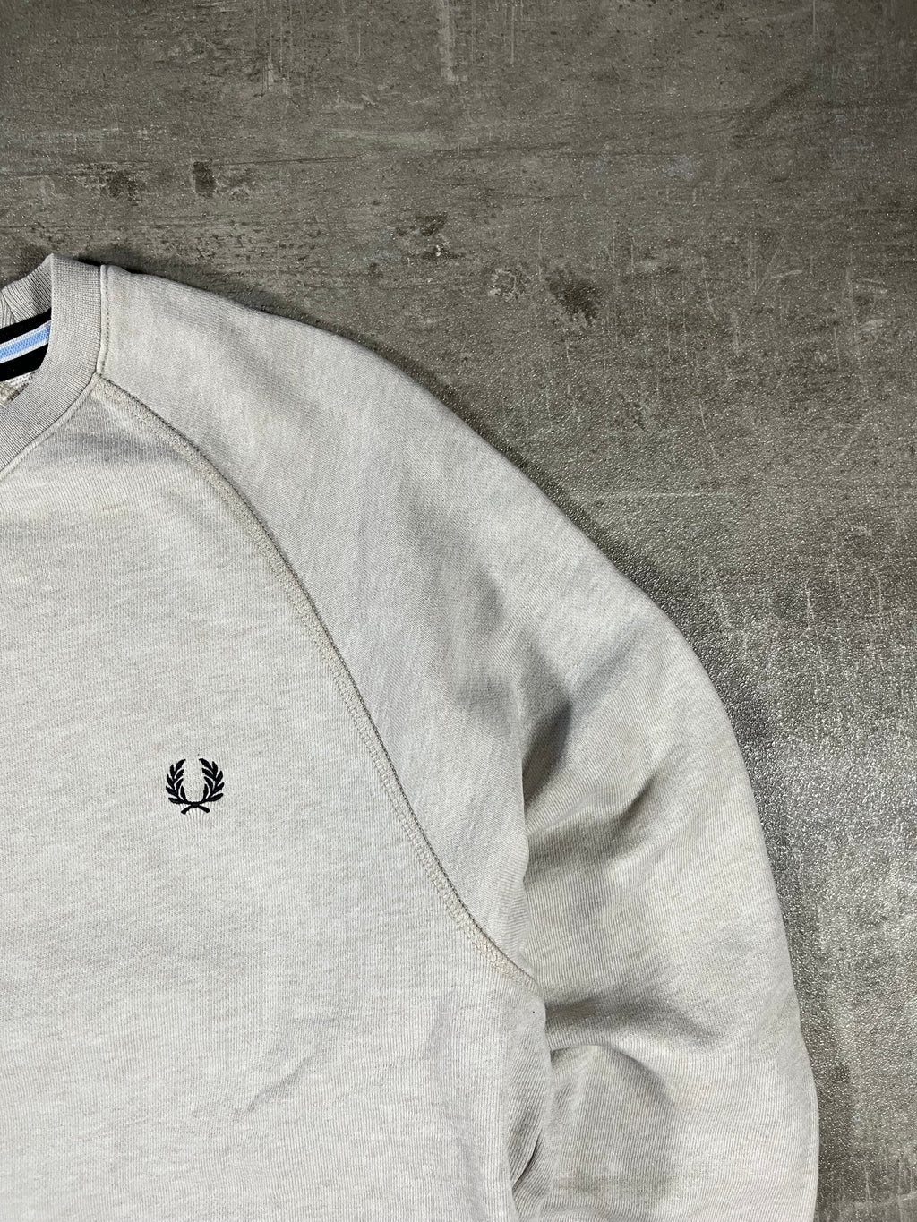 Fred Perry Vintage Sweater Hellgrau M
