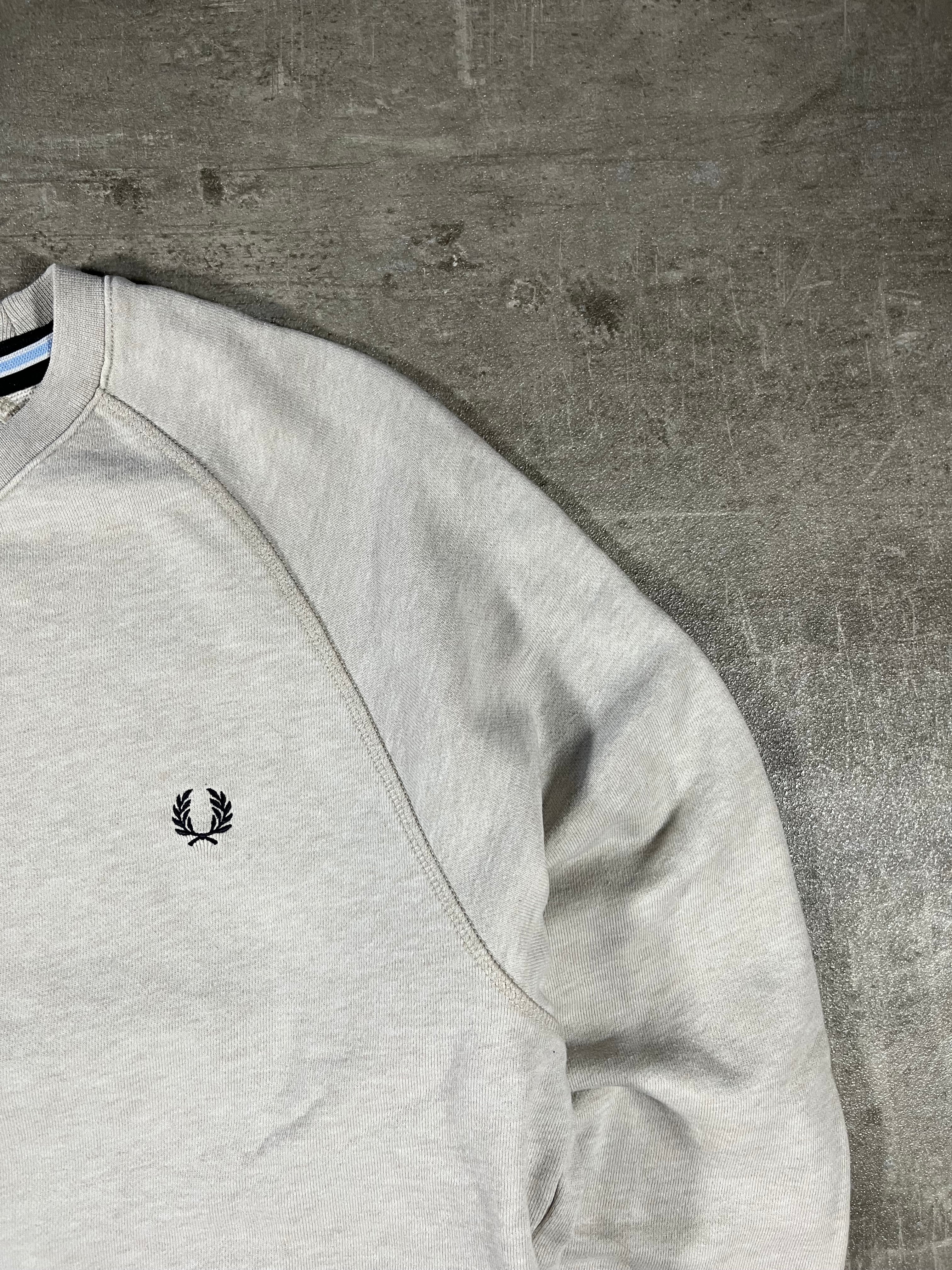 Fred Perry Vintage Sweater Hellgrau M