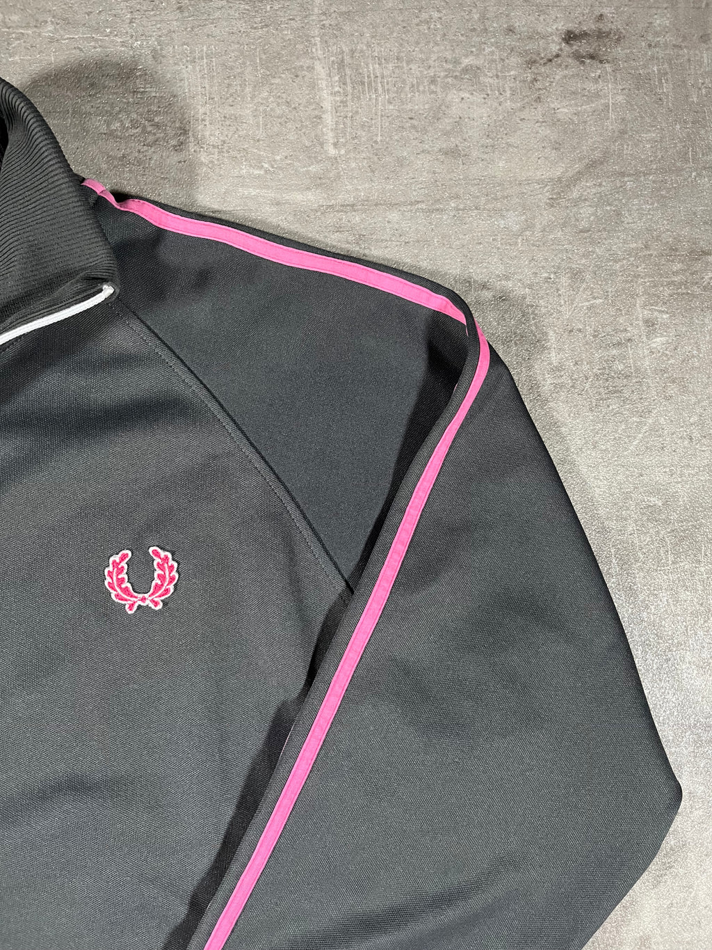 Fred Perry Vintage Trainingsjacke Taped Grau/ Pink M
