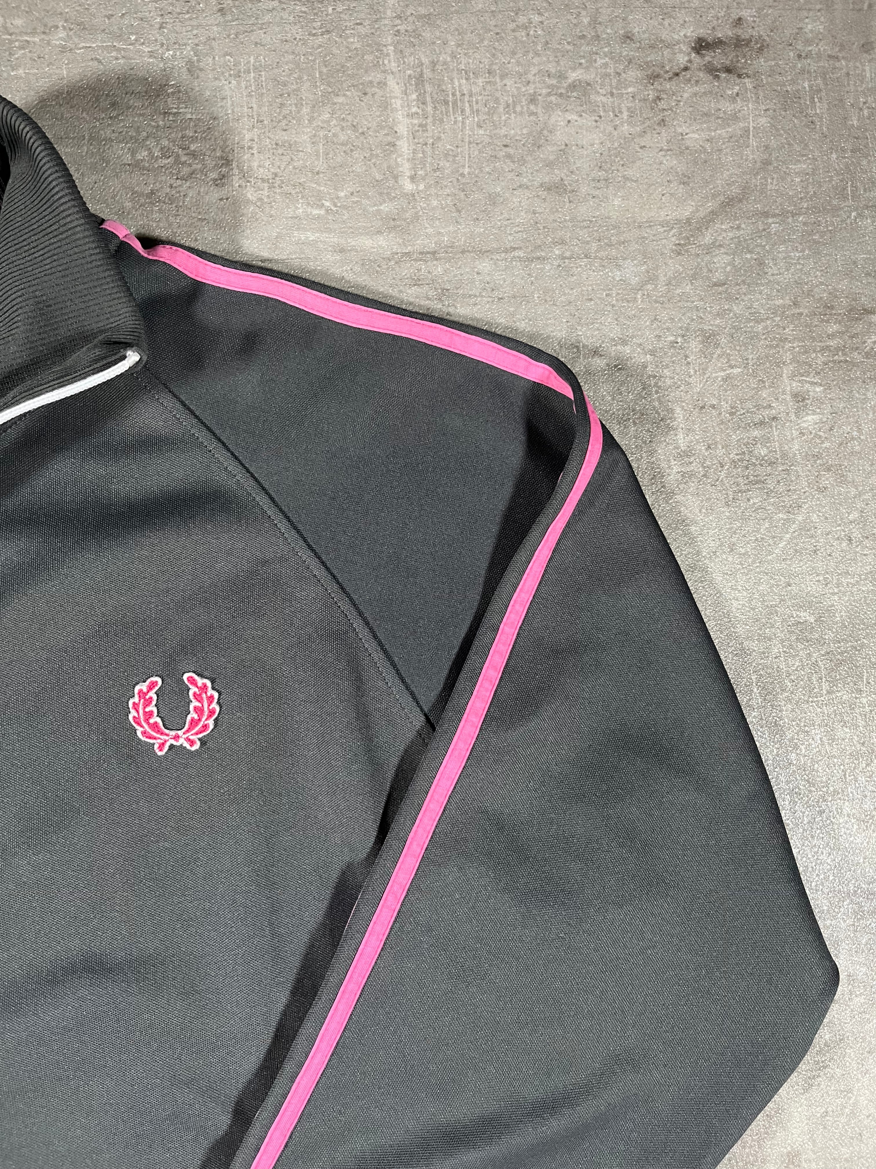Fred Perry Vintage Trainingsjacke Taped Grau/ Pink M