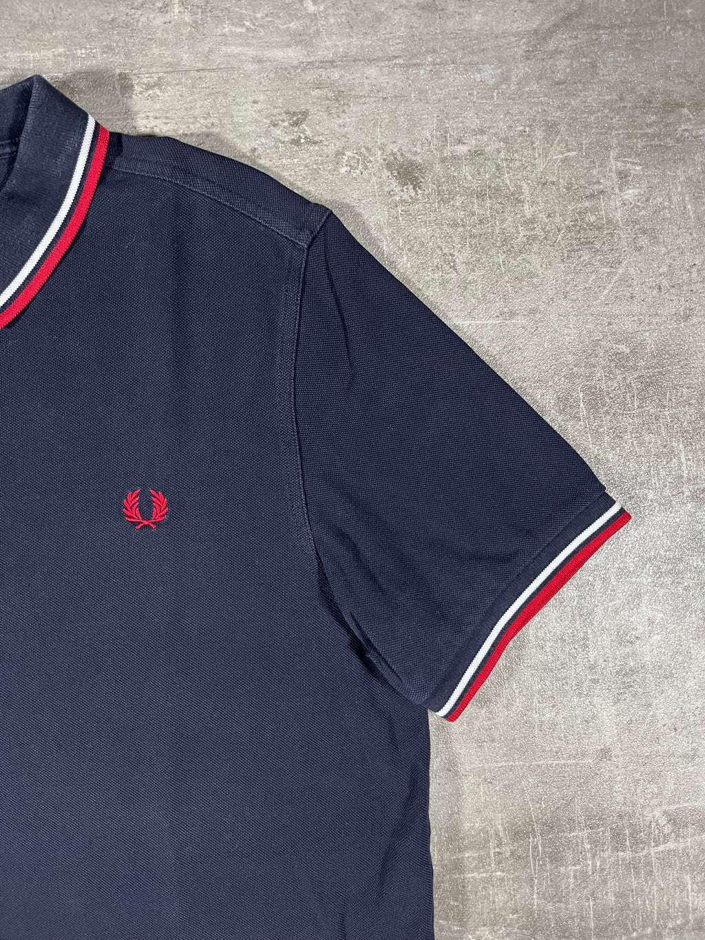Fred Perry Poloshirt Schwarz/ Weiß/ Rot L