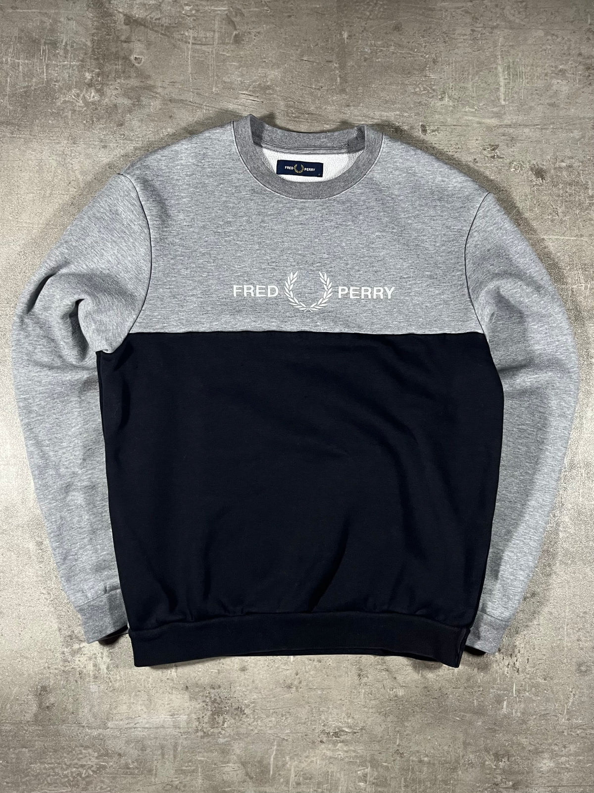 Fred Perry Sweater Schwarz/ Grau S
