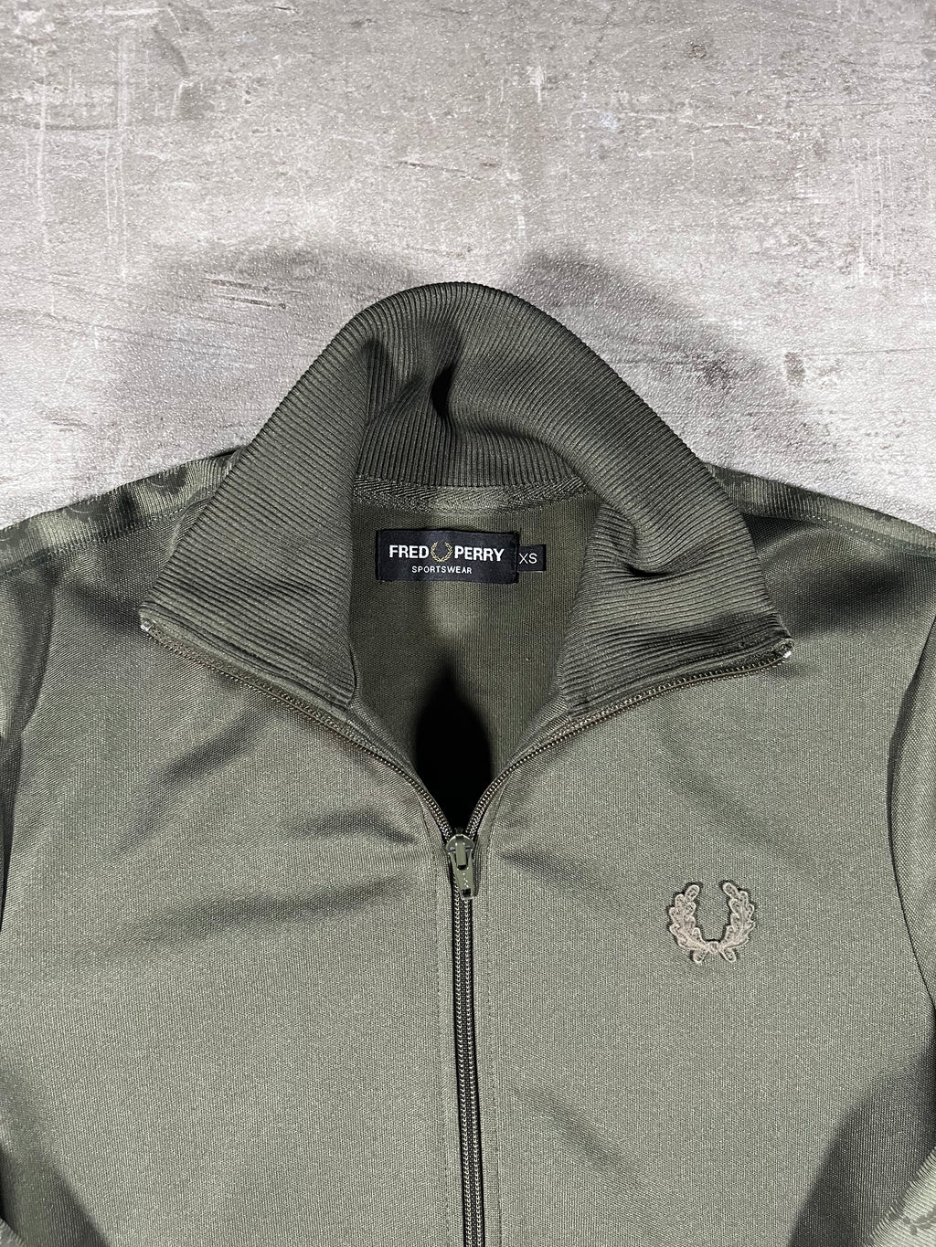 Fred Perry Vintage Trainingsjacke Taped Khaki XS