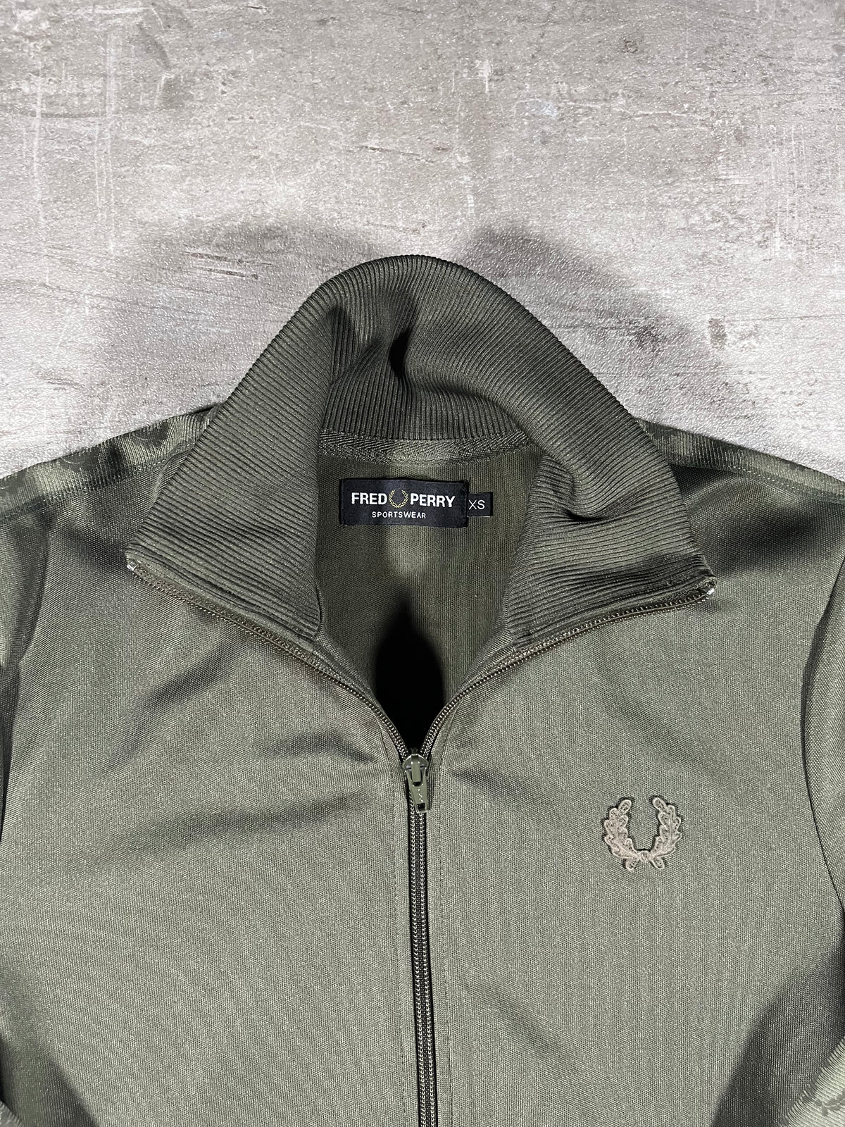 Fred Perry Vintage Trainingsjacke Taped Khaki XS