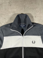 Fred Perry Vintage Trainingsjacke Schwarz/ Grau/ Weiß S