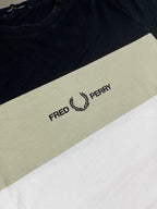 Fred Perry T-shirt Schwarz/ Weiß/ Beige L