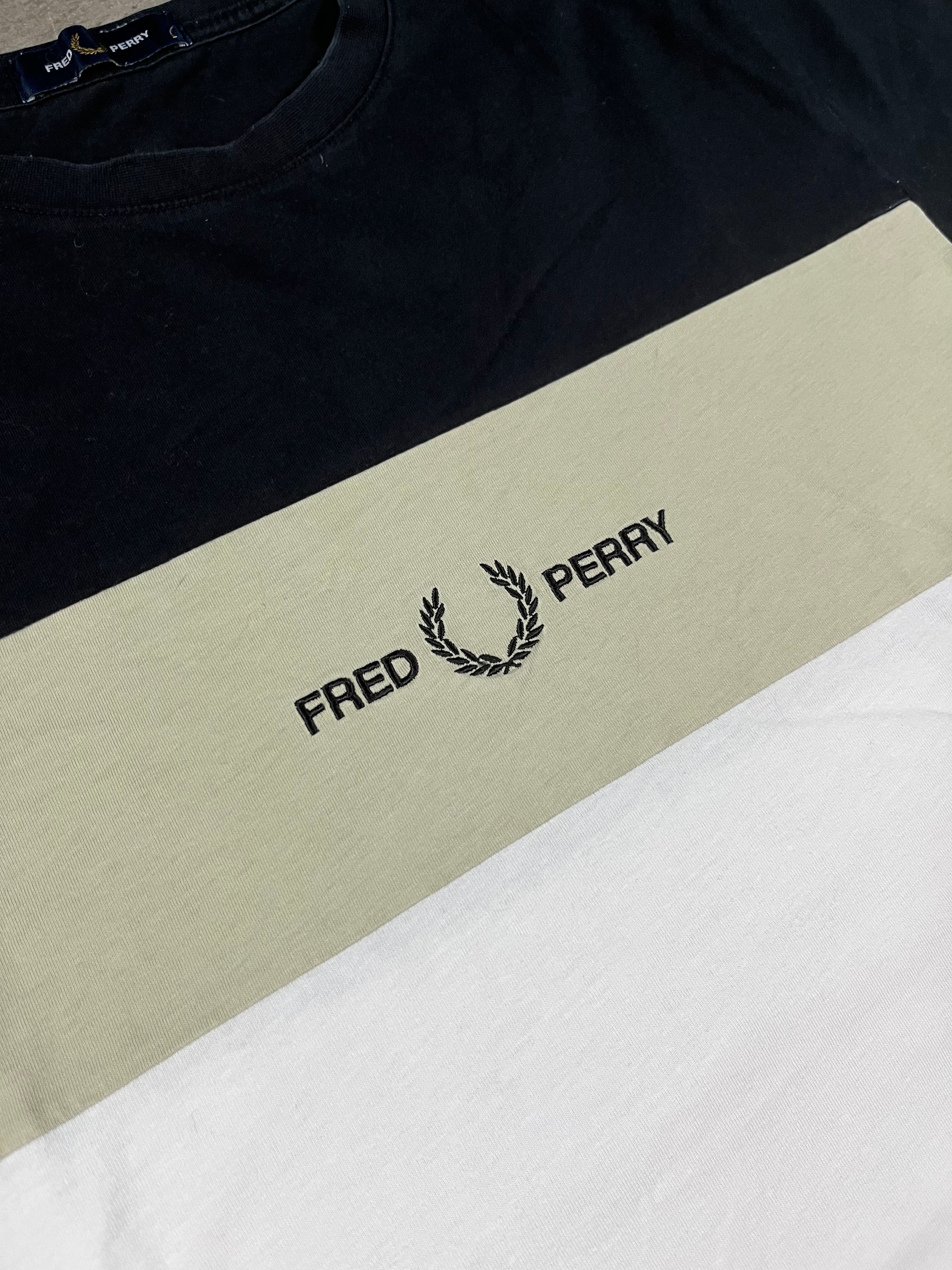 Fred Perry T-shirt Schwarz/ Weiß/ Beige L
