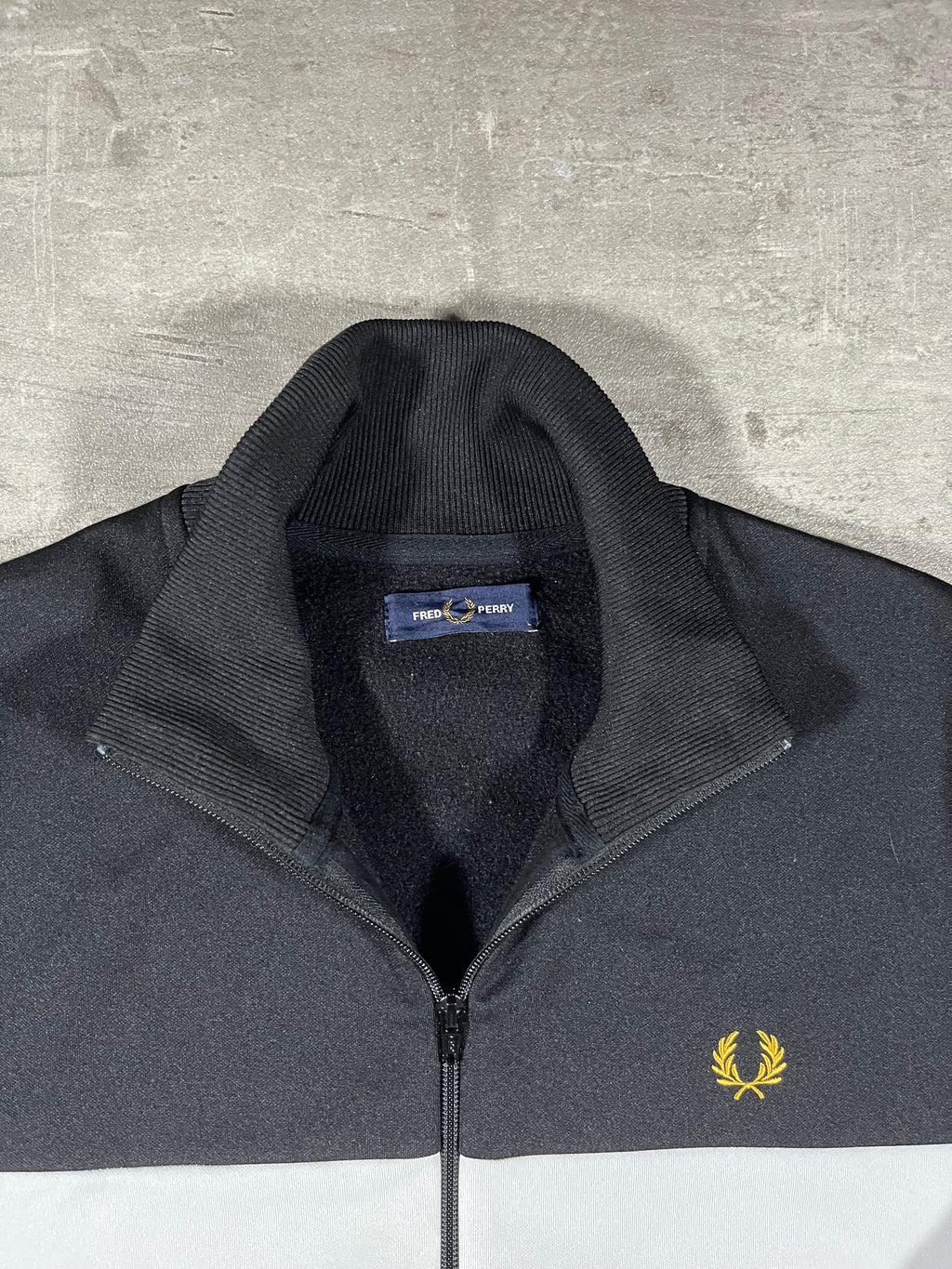 Fred Perry Trainingsjacke Taped Schwarz/ Weiß L