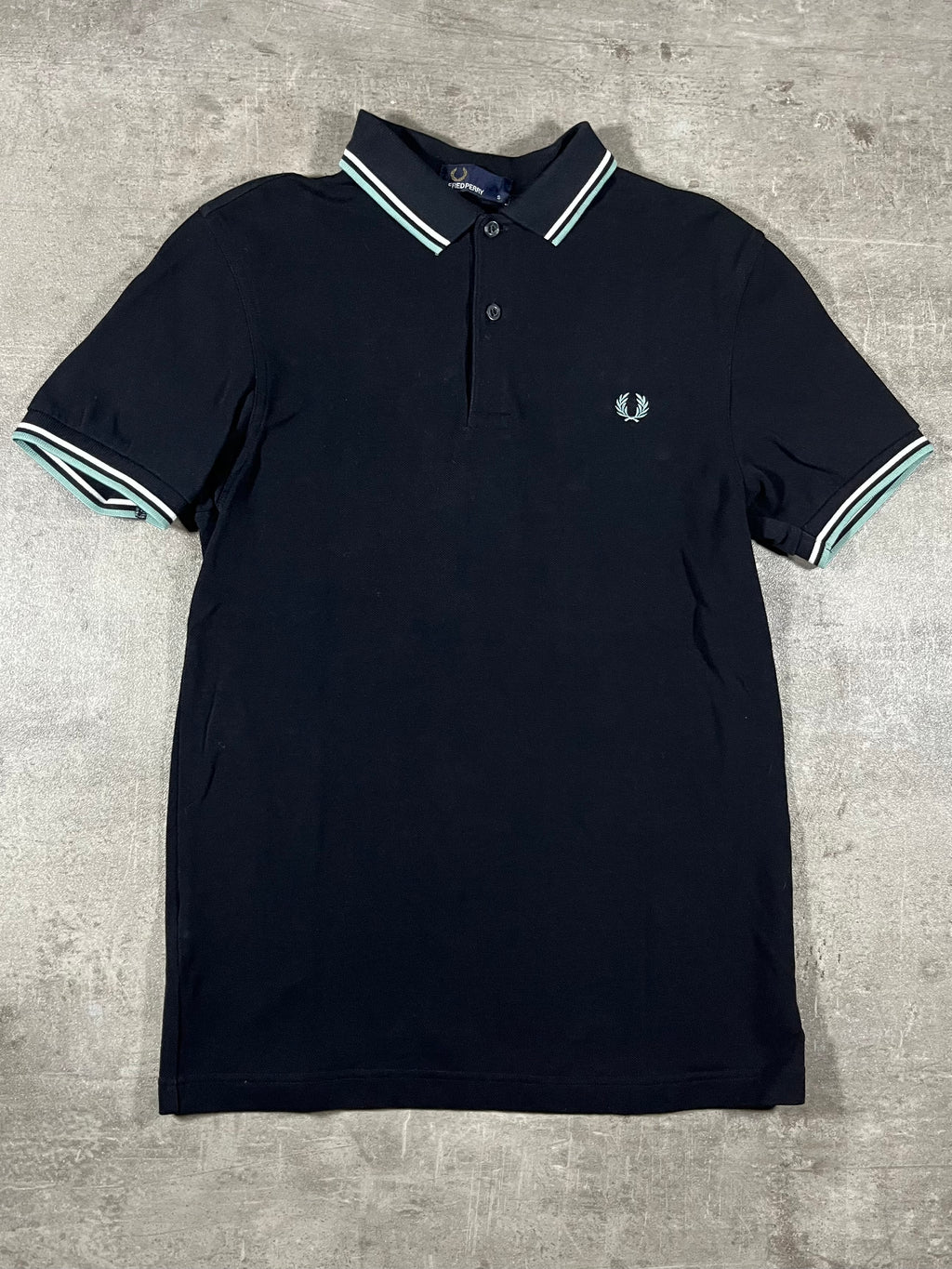 Fred Perry Poloshirt Schwarz/ Weiß/ Hellblau S