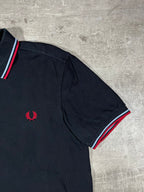 Fred Perry Poloshirt Schwarz/ Hellblau/ Rot M