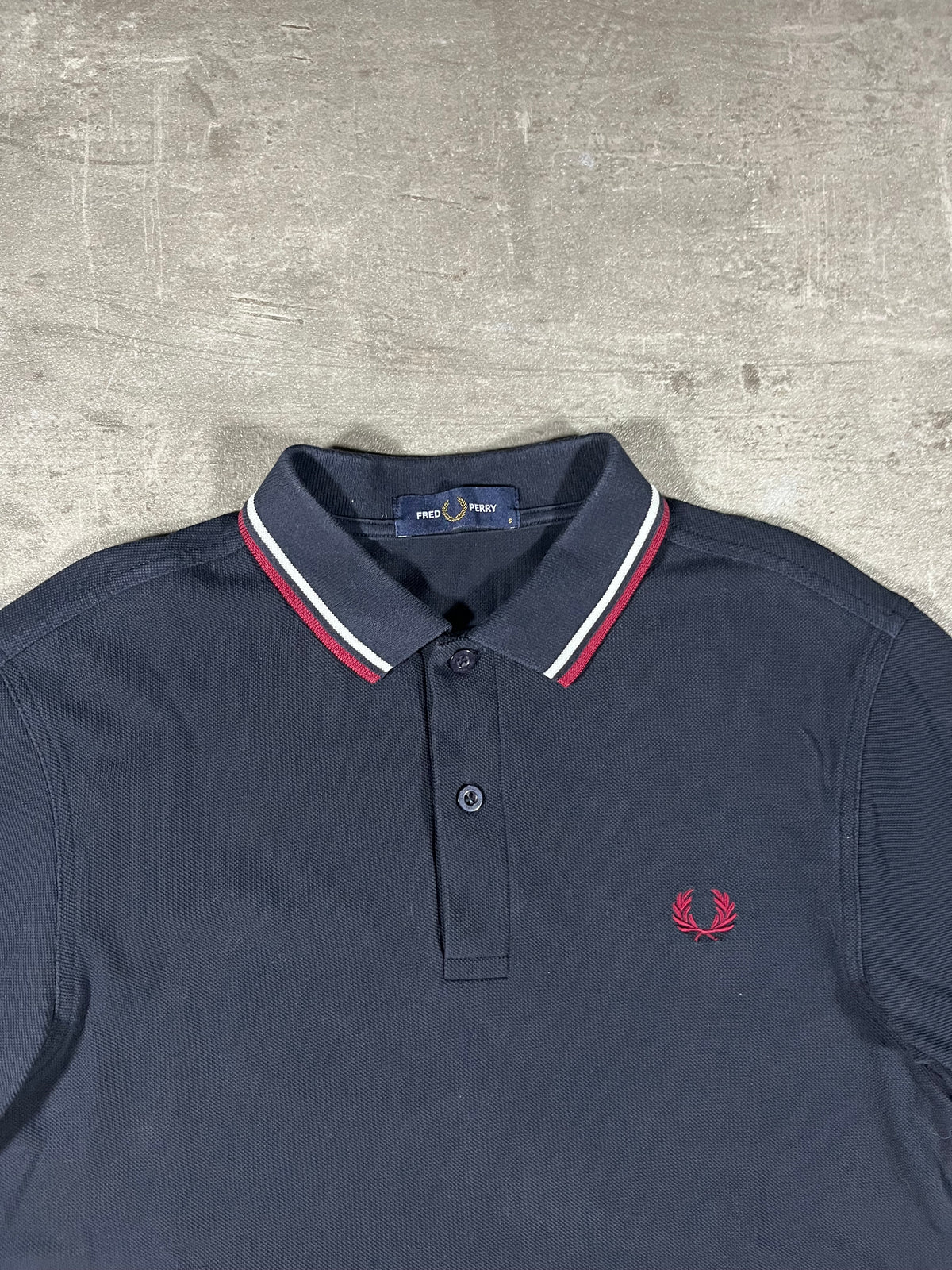 Fred Perry Poloshirt Schwarz/ Weiß/ Rot S