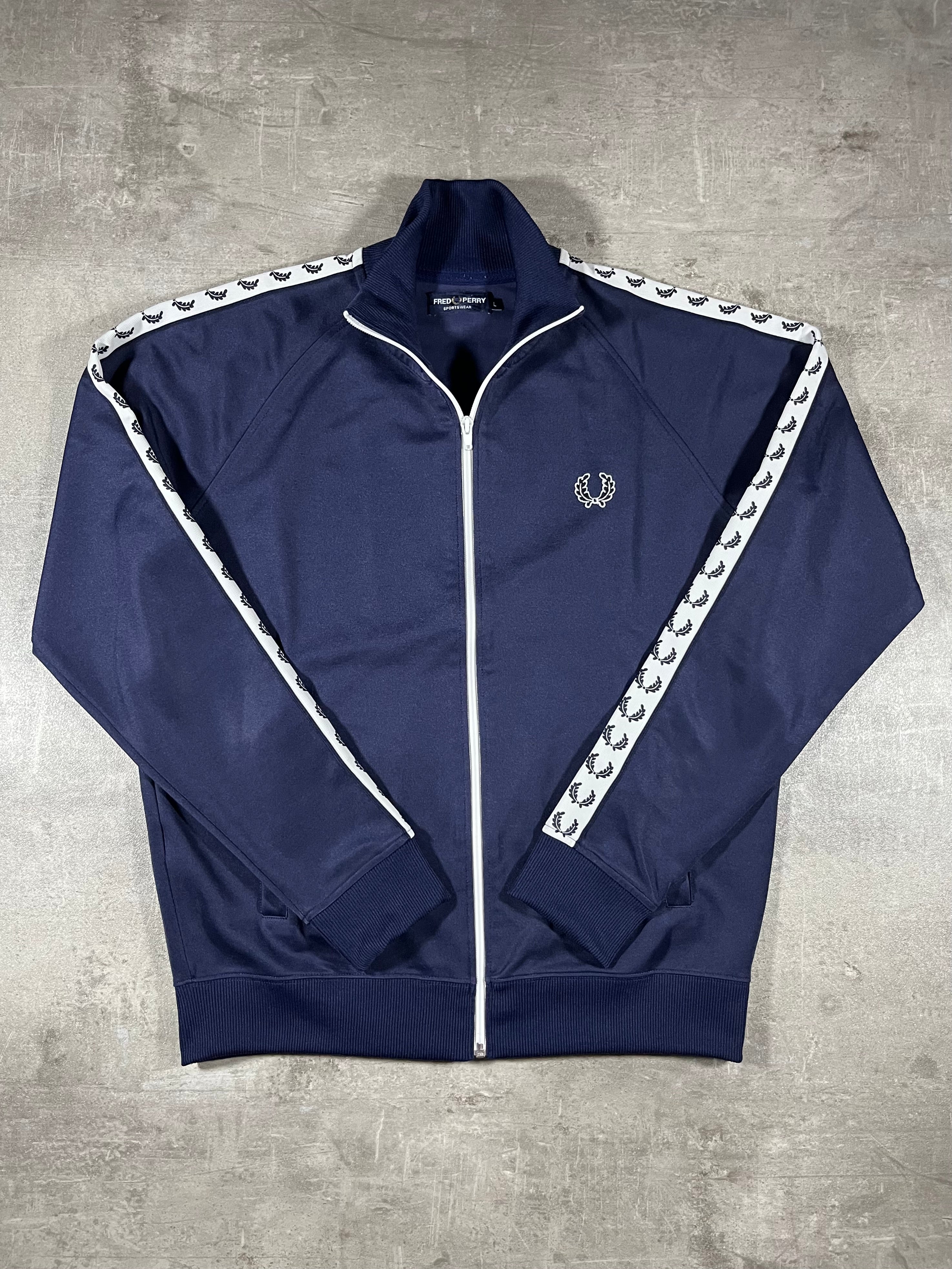 Fred Perry Vintage Trainingsjacke Taped Dunkelblau L
