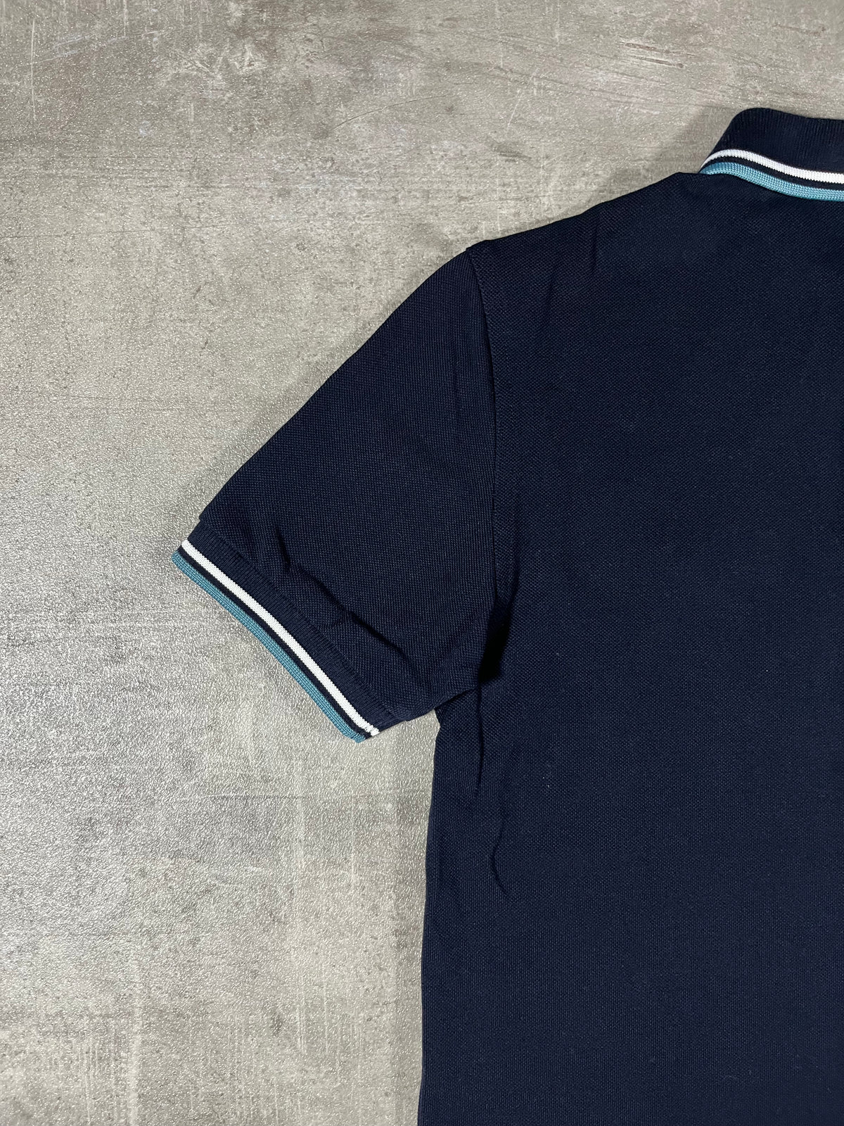 Fred Perry Poloshirt Schwarz/ Weiß/ Hellblau XS