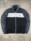 Fred Perry Vintage Trainingsjacke Schwarz/ Grau/ Weiß M