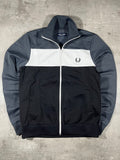 Fred Perry Vintage Trainingsjacke Schwarz/ Weiß/ Grau S