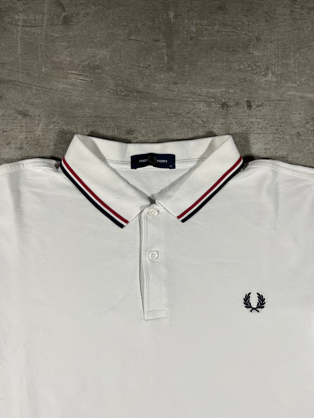 Fred Perry Poloshirt Weiß/ Rot/ Schwarz XL