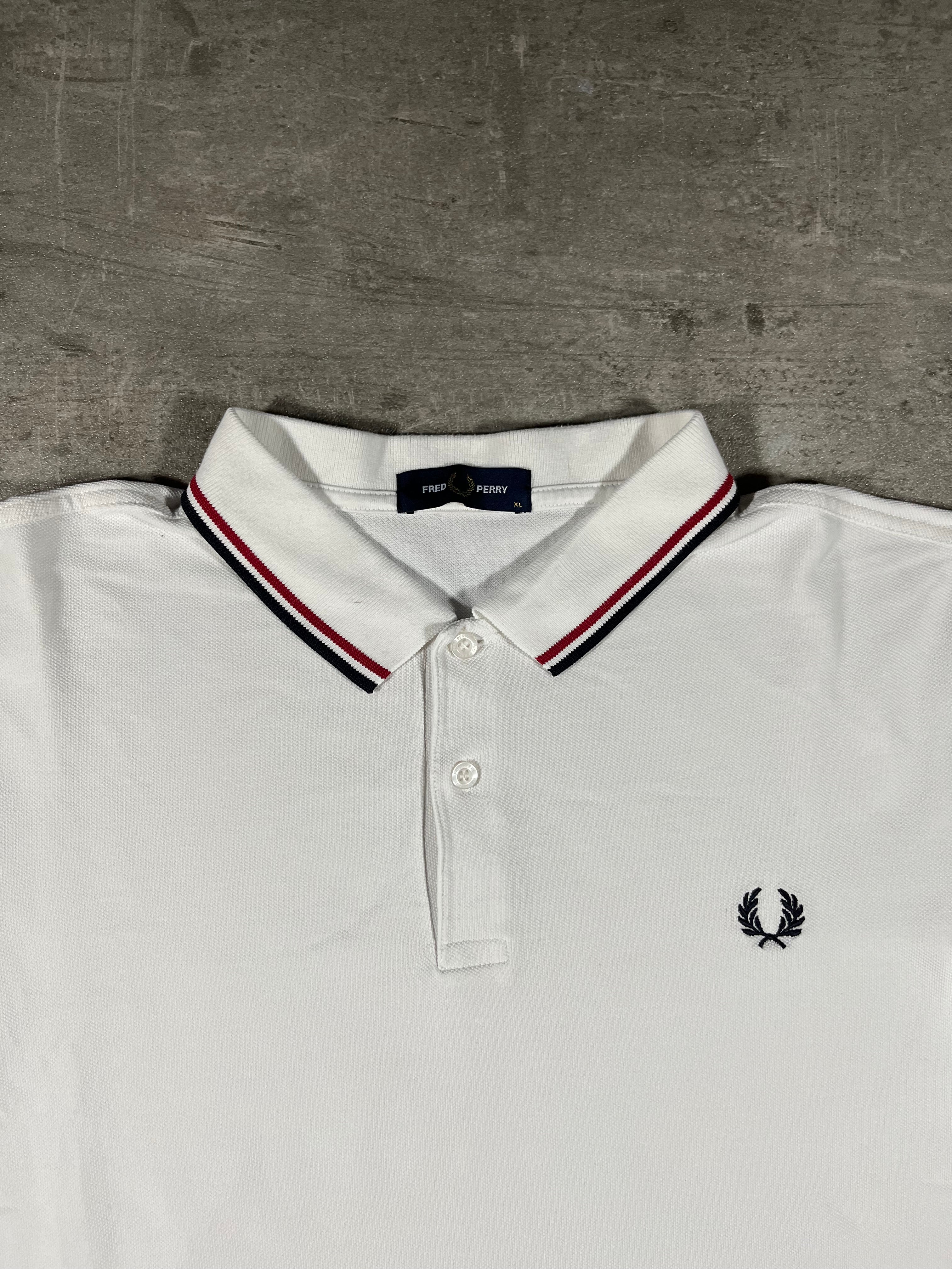Fred Perry Poloshirt Weiß/ Rot/ Schwarz XL
