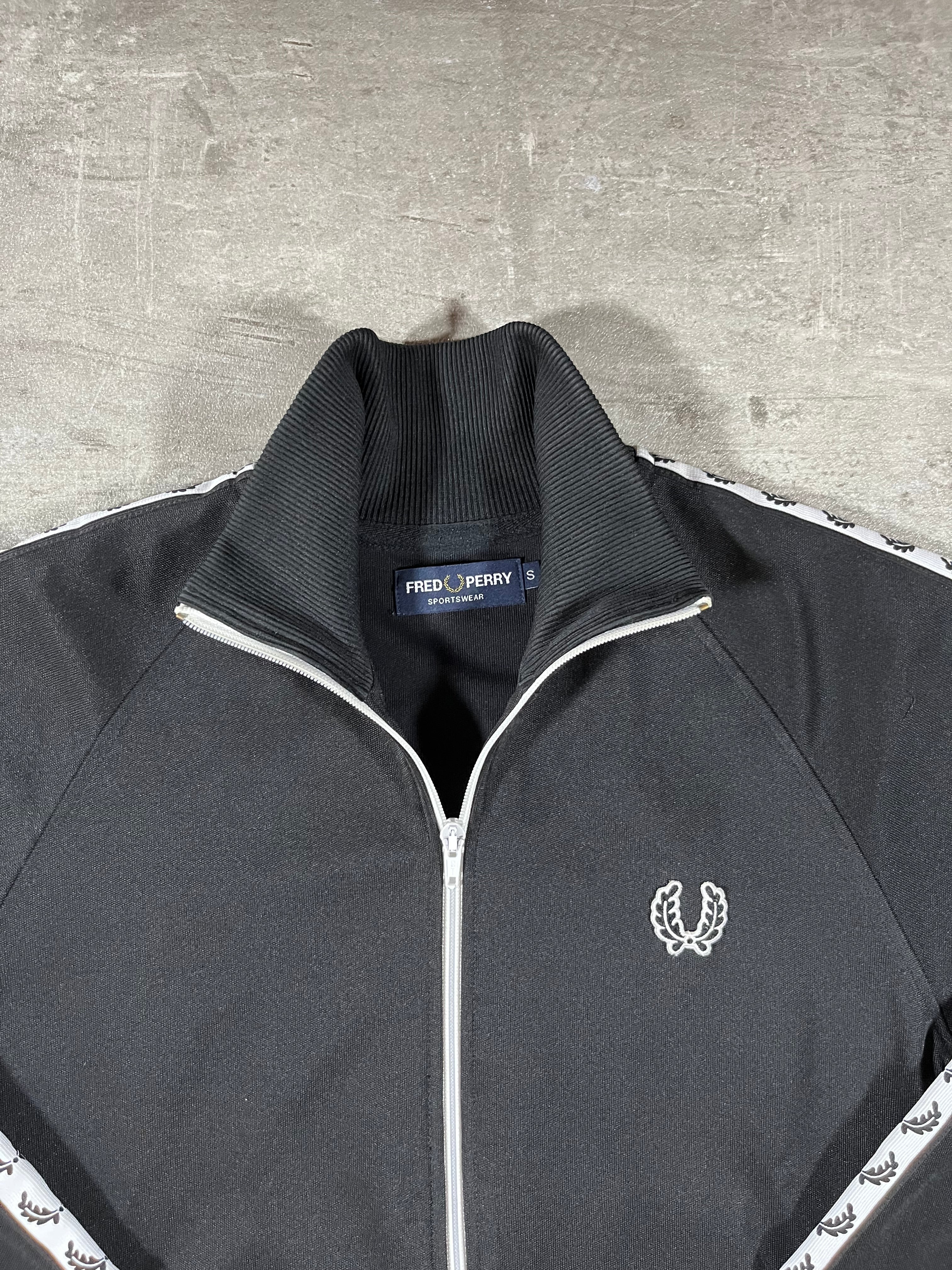 Fred Perry Vintage Trainingsjacke Taped Schwarz S