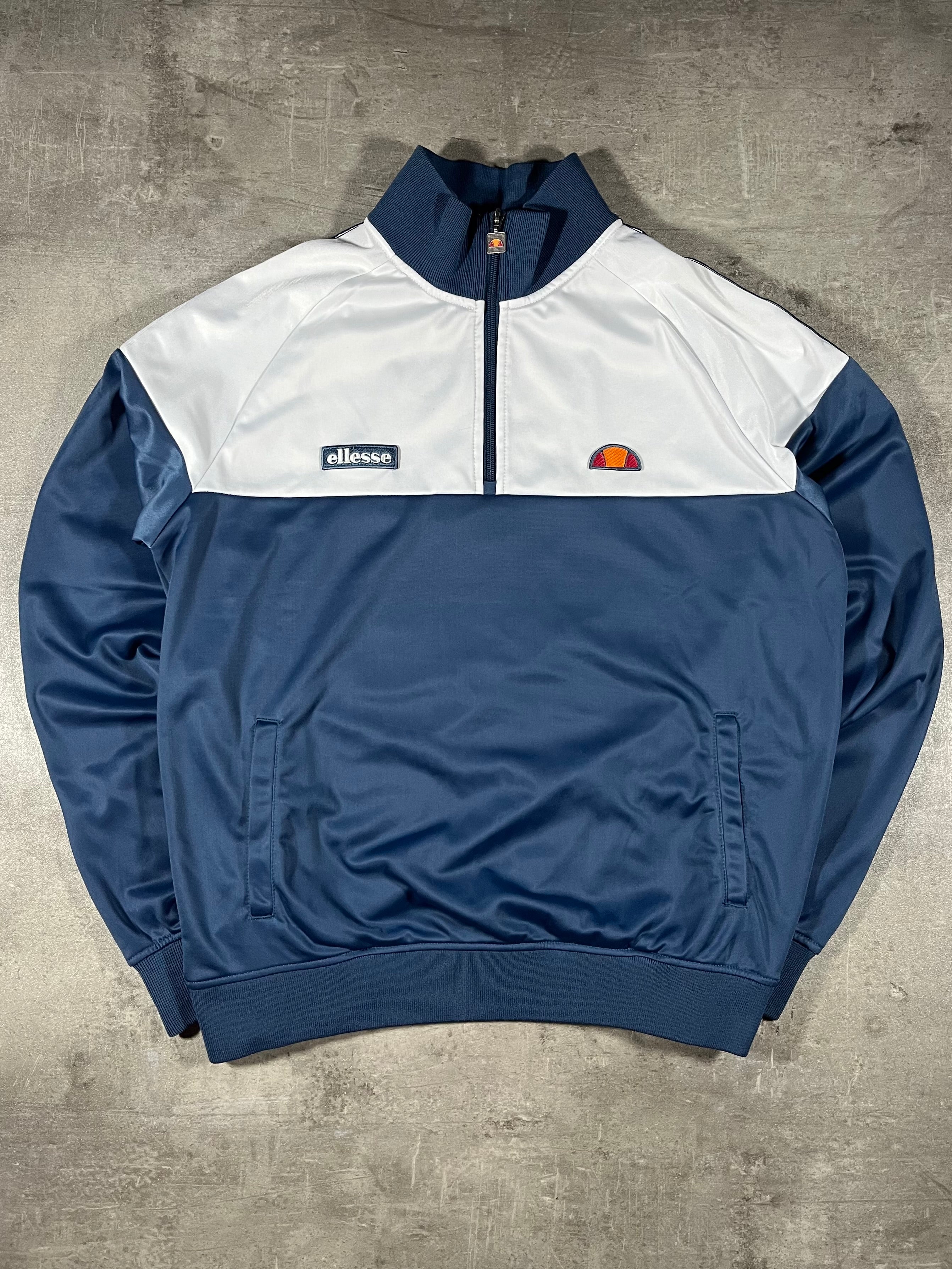 ellesse Half-Zip Blau/ Weiß L