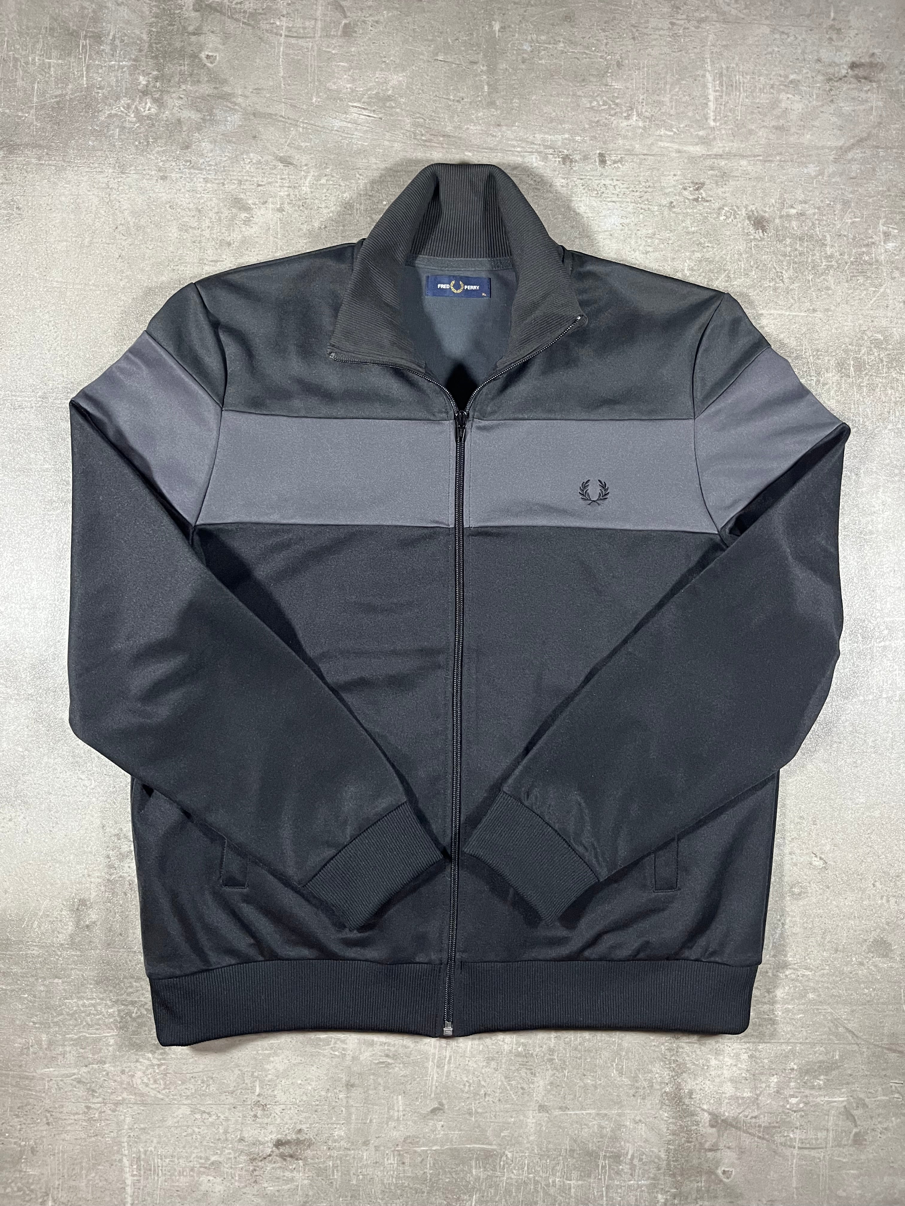 Fred Perry Trainingsjacke Schwarz/Grau XL