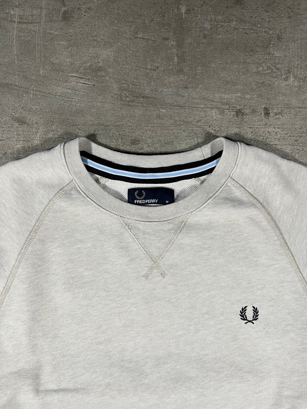 Fred Perry Vintage Sweater Hellgrau M