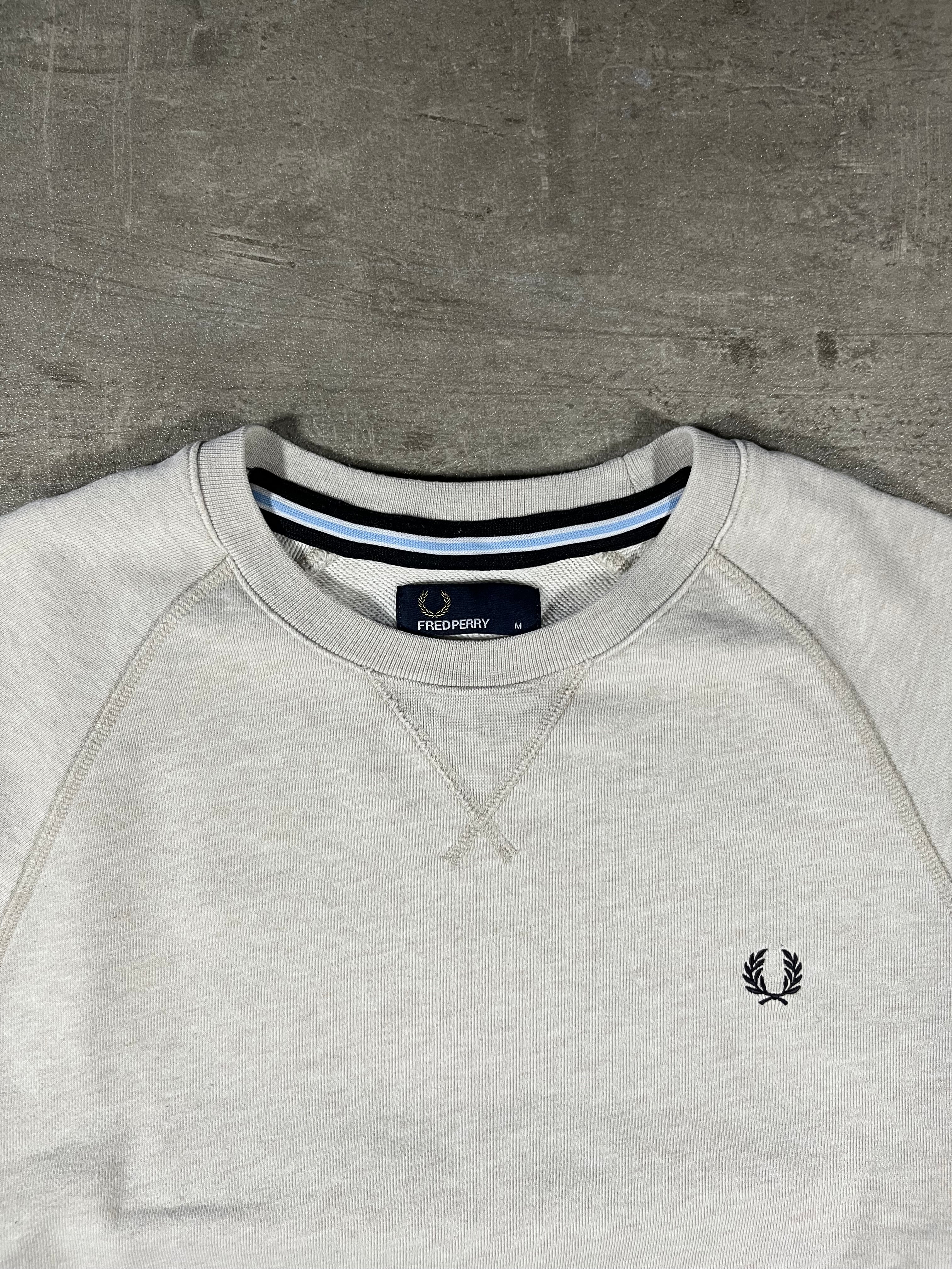 Fred Perry Vintage Sweater Hellgrau M