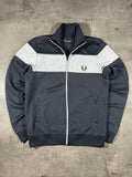Fred Perry Vintage Trainingsjacke Grau/ Weiß S