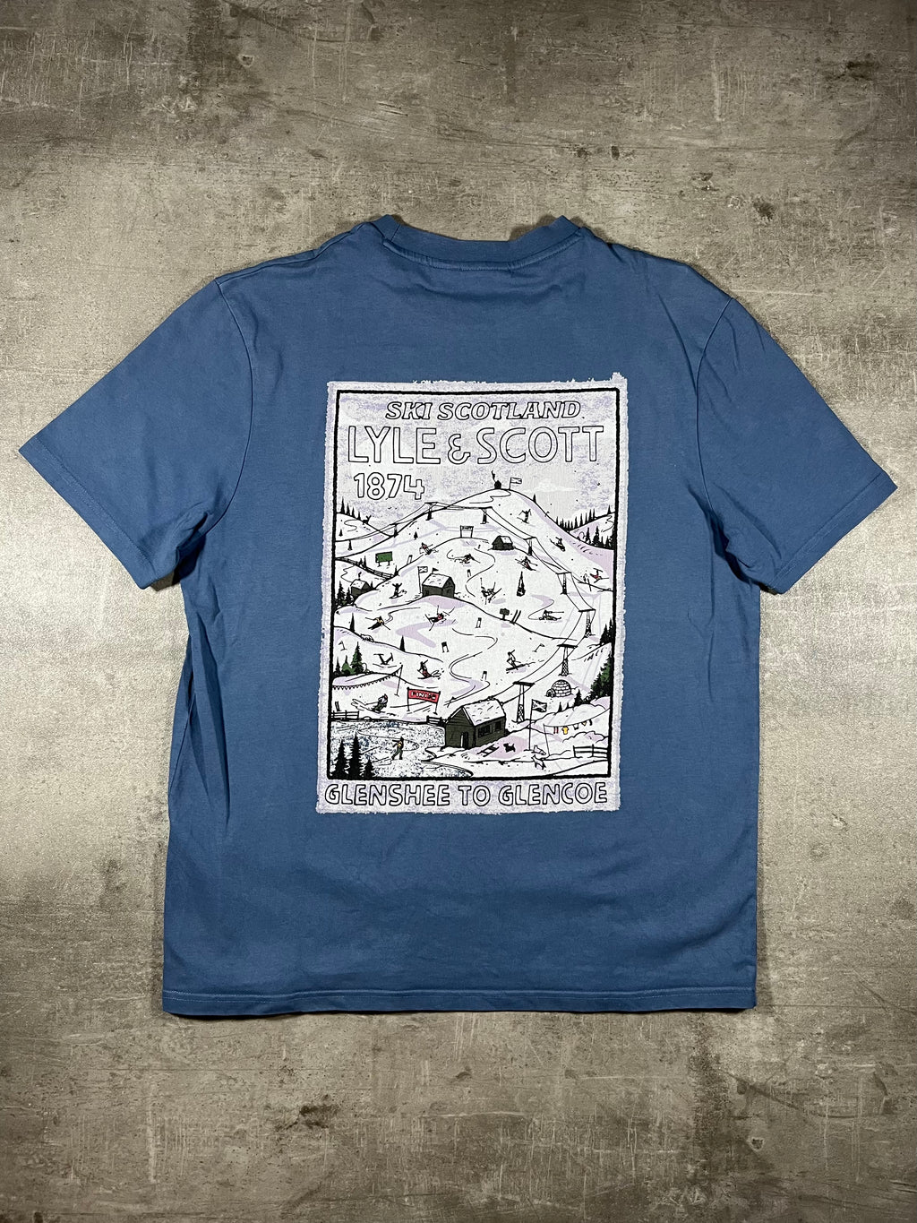 Lyle & Scott T-shirt Ski Scotland Hellblau Oversized M