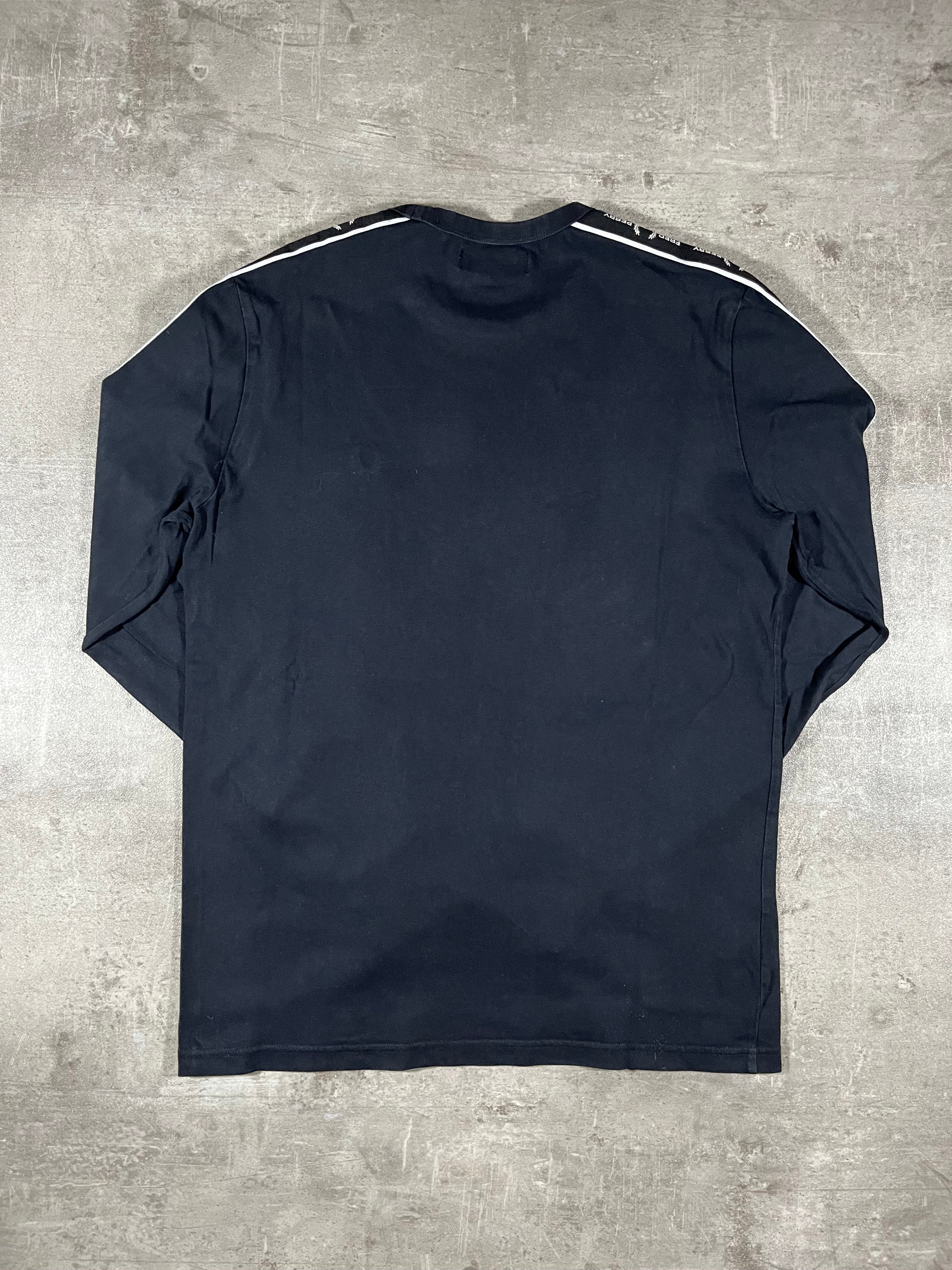 Fred Perry Langarmshirt Taped Schwarz S