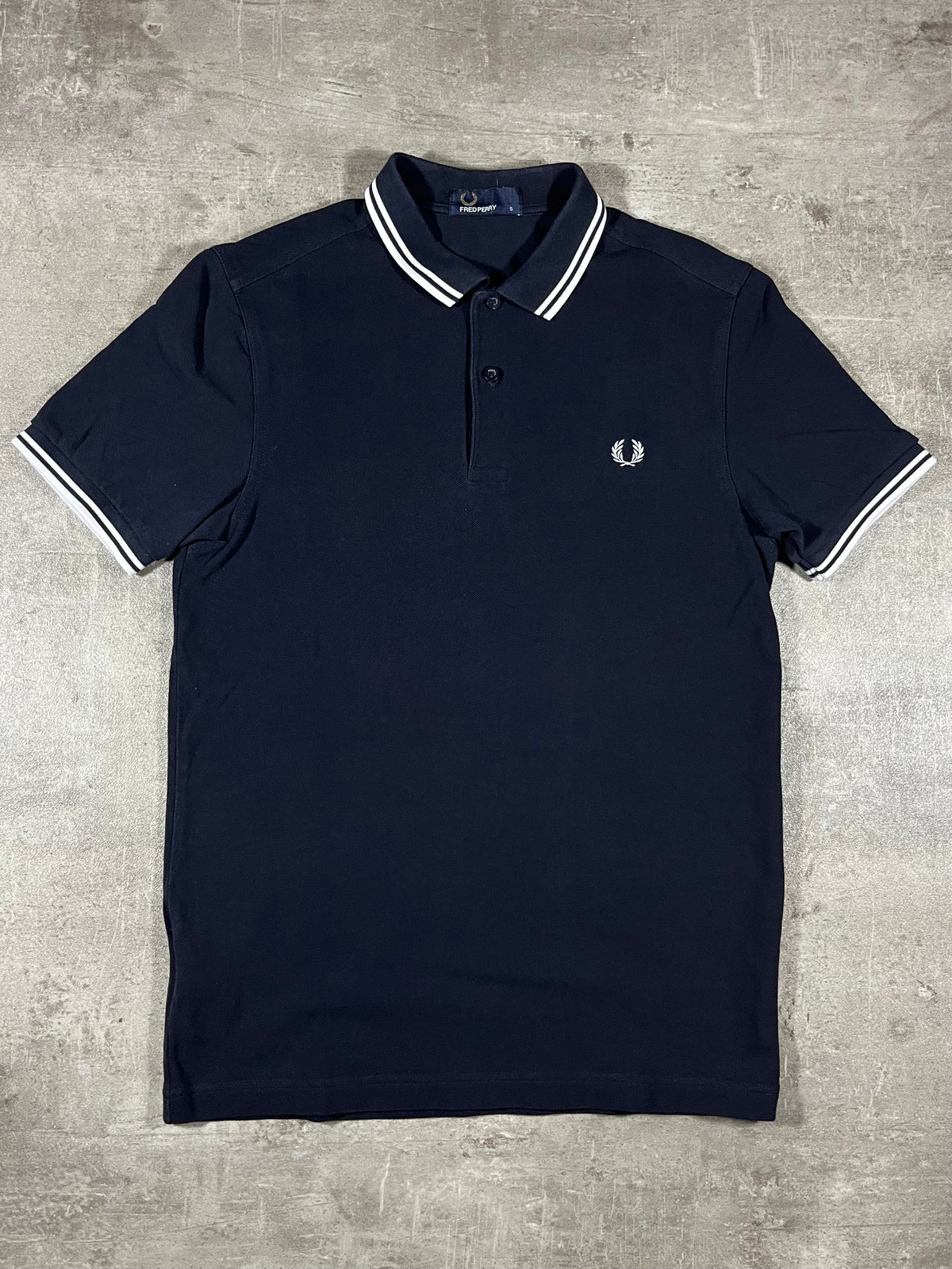 Fred Perry Poloshirt Schwarz/ Weiß S