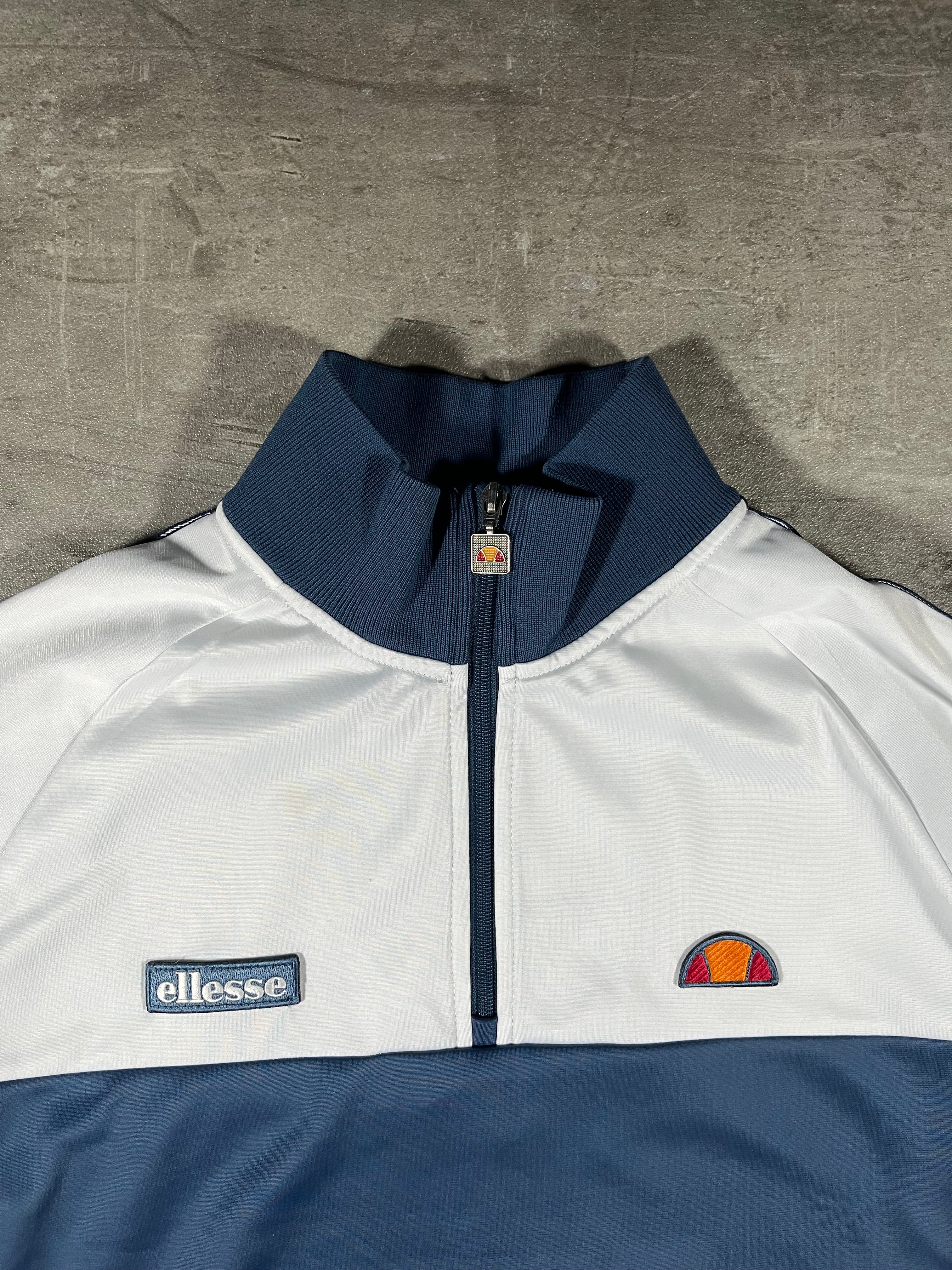 ellesse Half-Zip Blau/ Weiß L